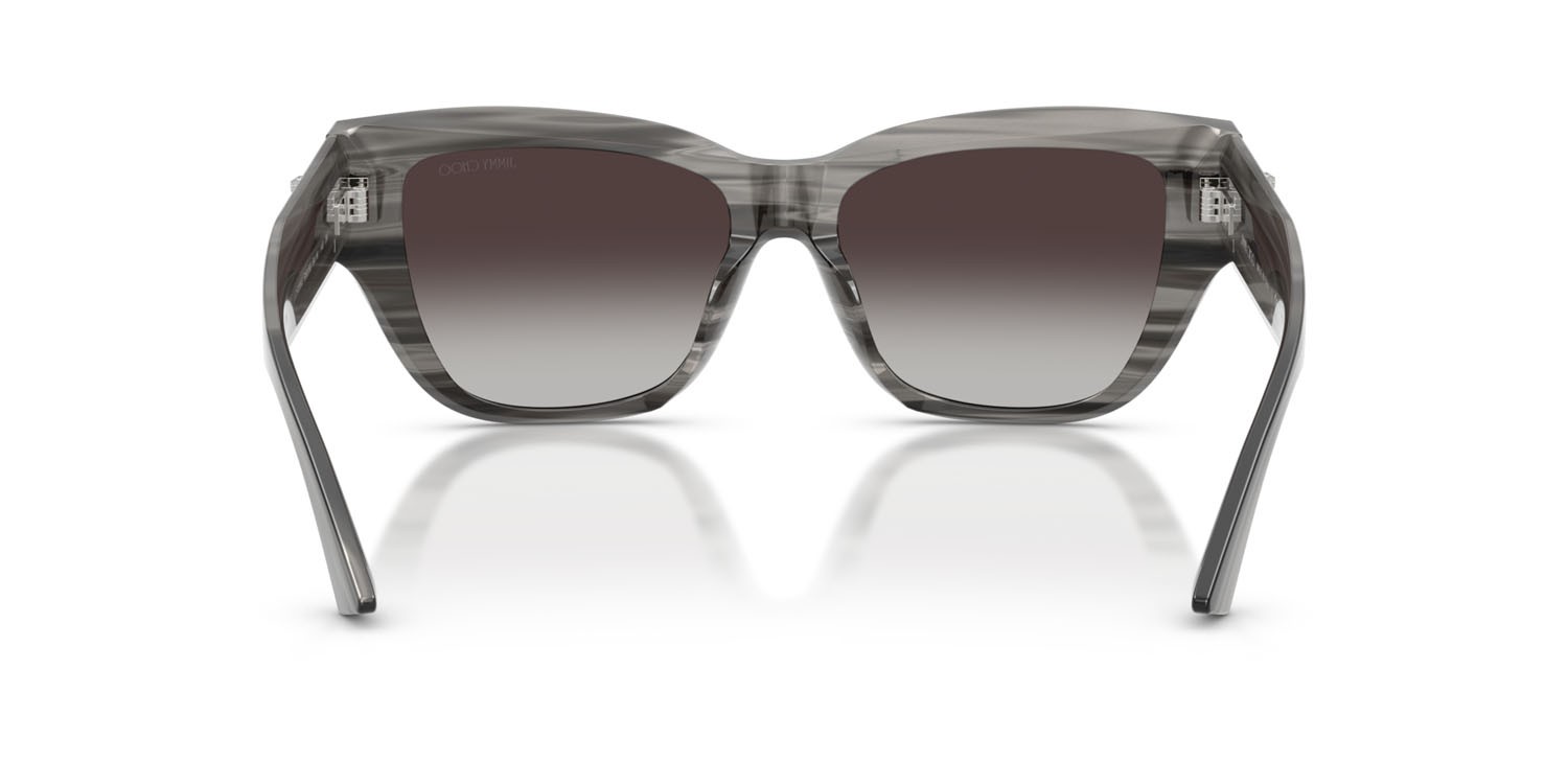 Occhiali da sole Jimmy Choo JC 5039BU (50638G) colore nero striato forma quadrato lenti grigio sfumato