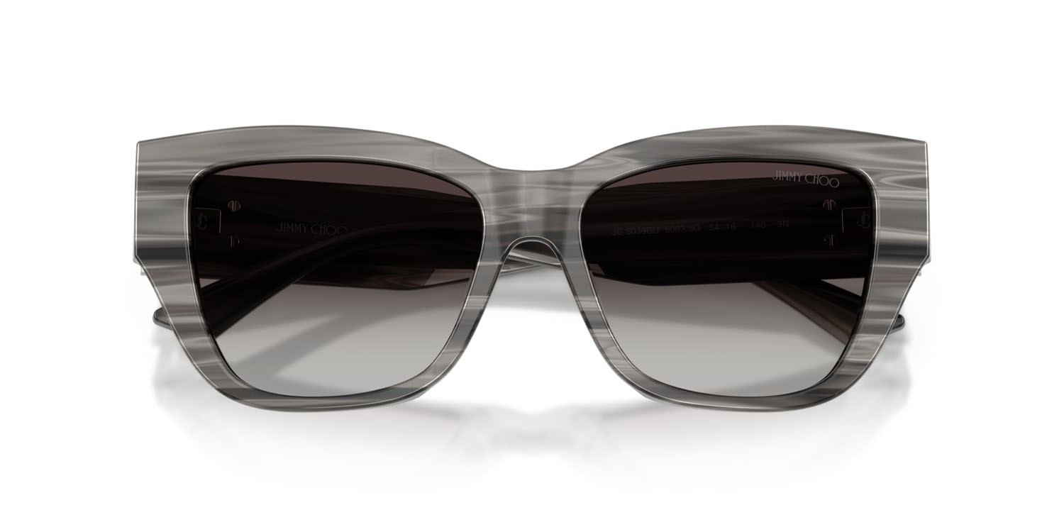 Occhiali da sole Jimmy Choo JC 5039BU (50638G) colore nero striato forma quadrato lenti grigio sfumato