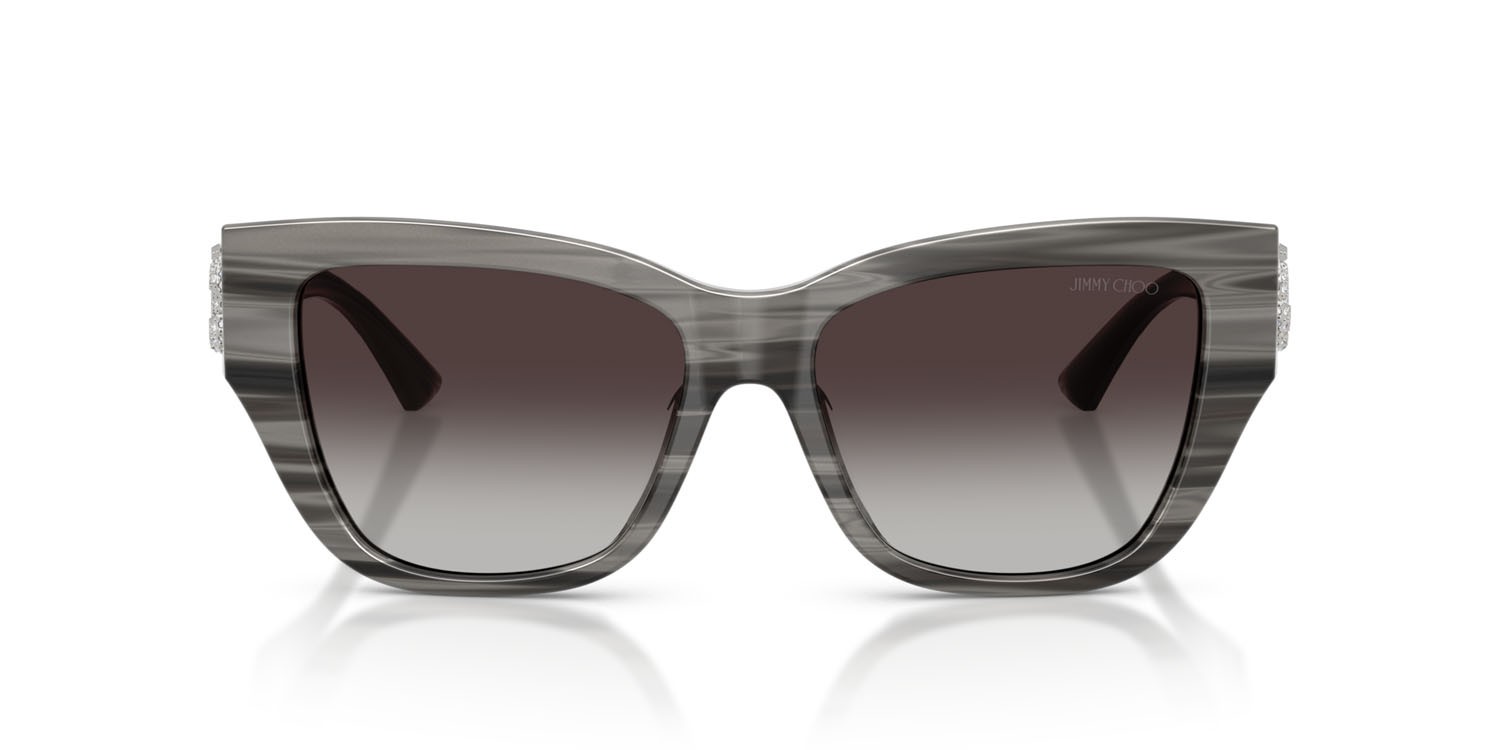 Occhiali da sole Jimmy Choo JC 5039BU (50638G) colore nero striato forma quadrato lenti grigio sfumato