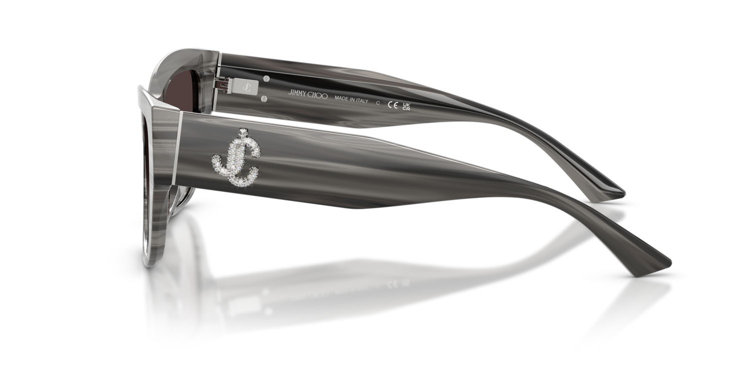 Occhiali da sole Jimmy Choo JC 5039BU (50638G) colore nero striato forma quadrato lenti grigio sfumato