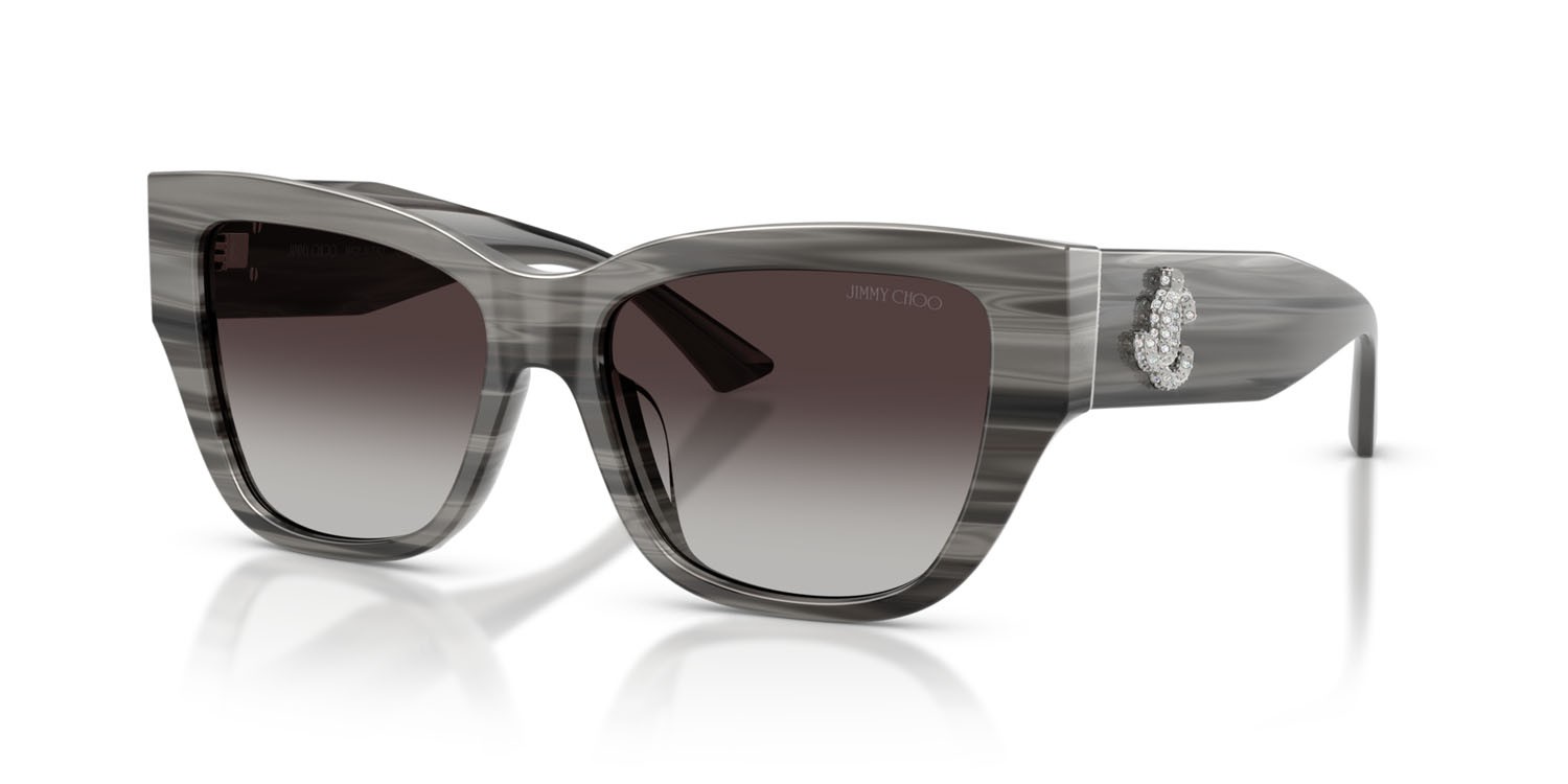 Occhiali da sole Jimmy Choo JC 5039BU (50638G) colore nero striato forma quadrato lenti grigio sfumato