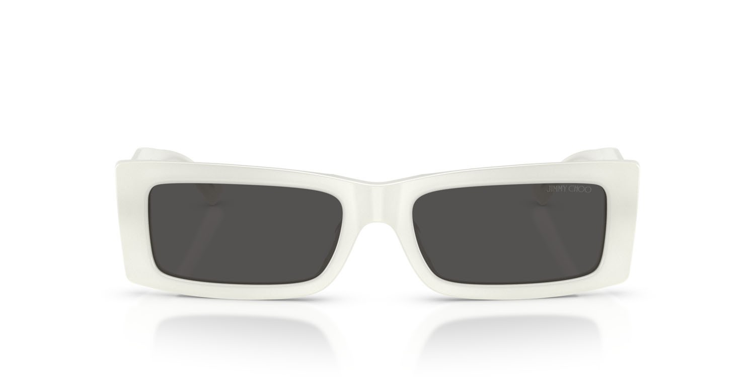 Occhiali da sole Jimmy Choo JC 5040U (506687) colore opale latte forma rettangolare lenti grigio scuro