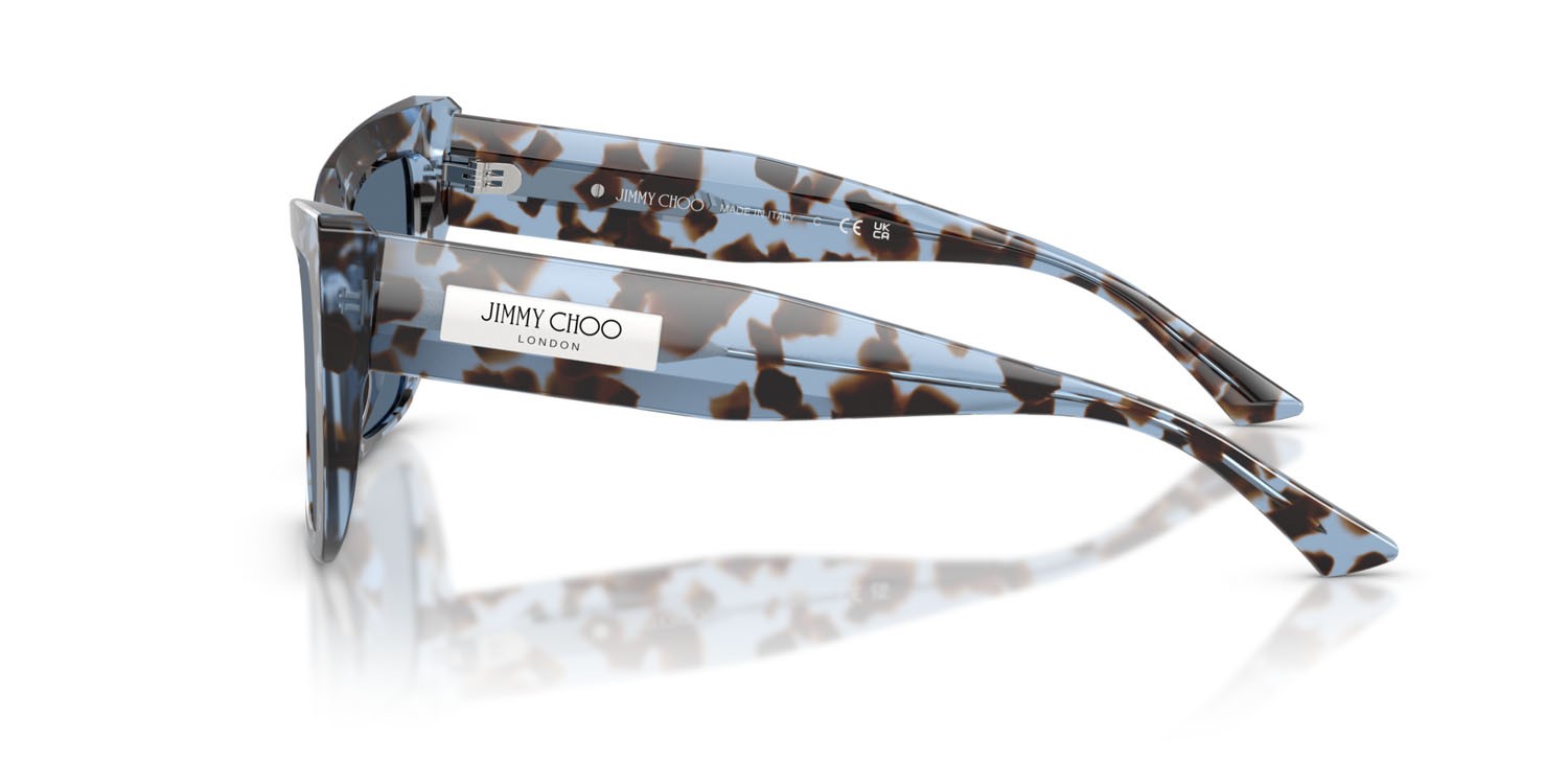 Occhiali da sole Jimmy Choo JC 5041 (506980) colore opale avana denim forma farfalla lenti blu scuro