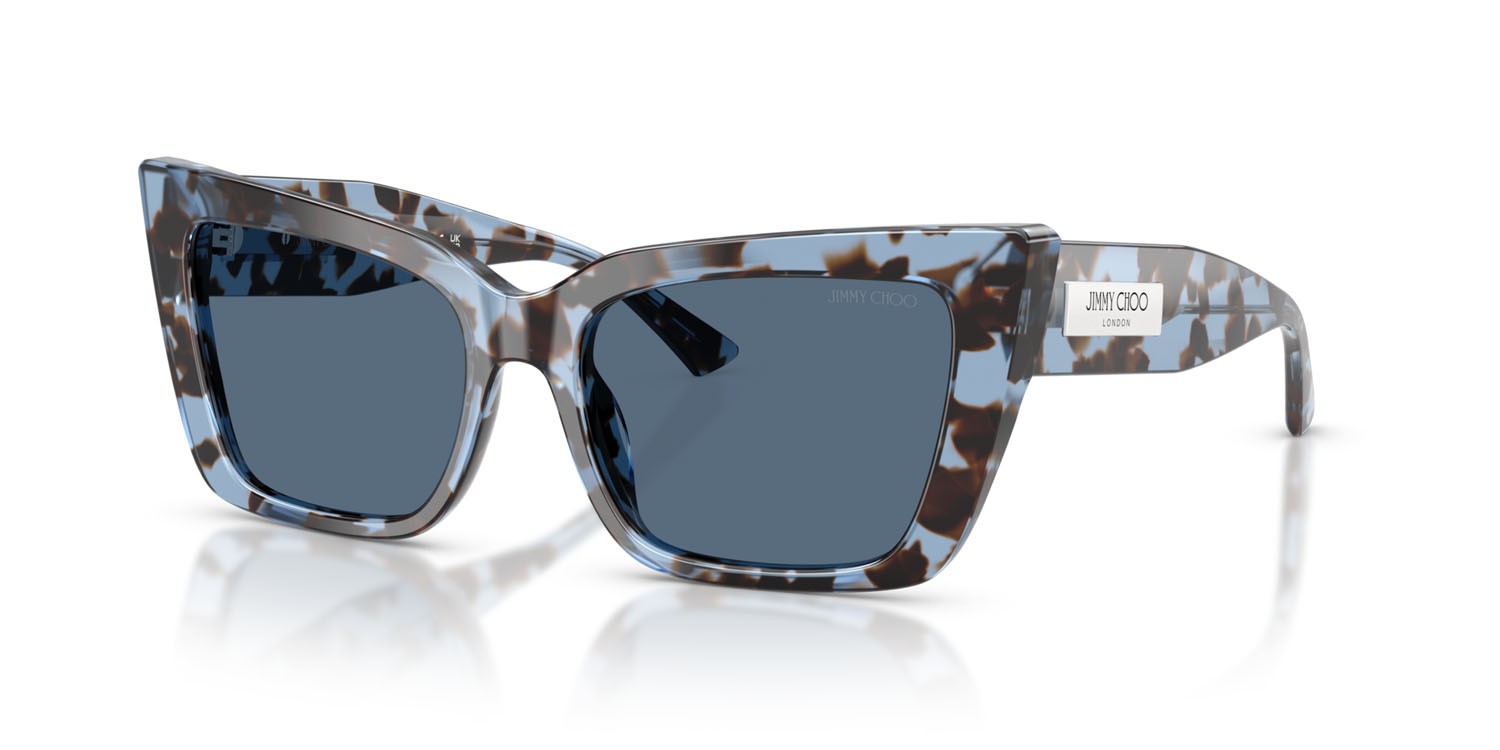 Occhiali da sole Jimmy Choo JC 5041 (506980) colore opale avana denim forma farfalla lenti blu scuro