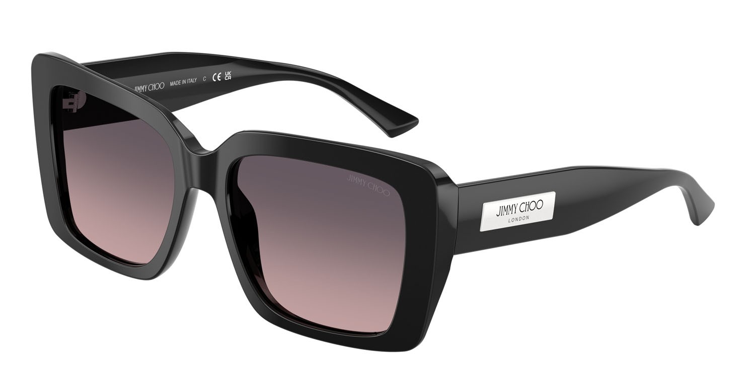 Occhiali da sole Jimmy Choo JC 5042 (500046) colore nero forma quadrato lenti rosa sfumato grigio