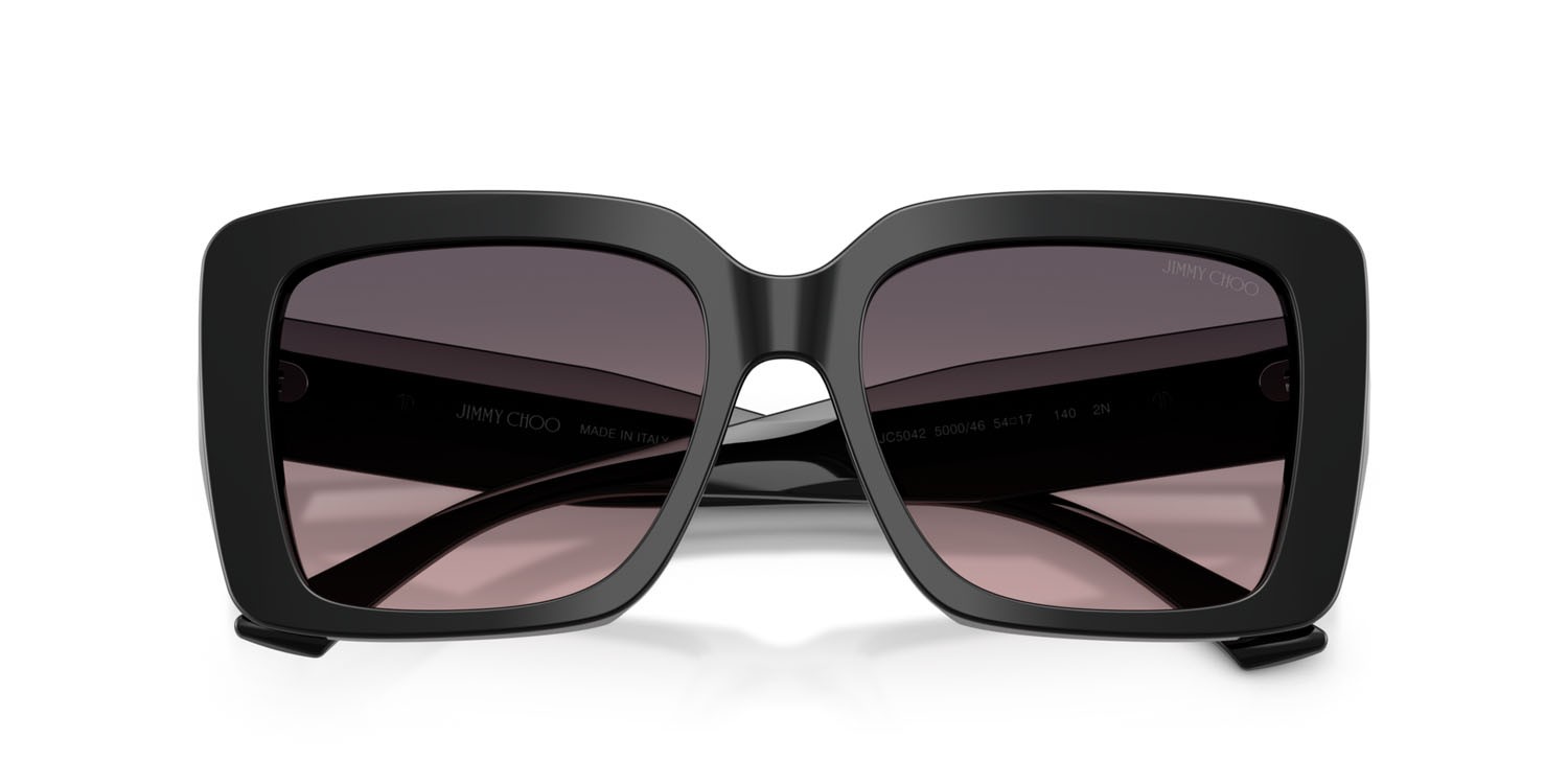 Occhiali da sole Jimmy Choo JC 5042 (500046) colore nero forma quadrato lenti rosa sfumato grigio