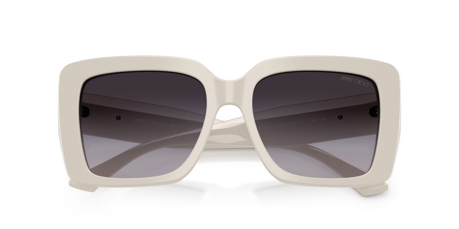 Occhiali da sole Jimmy Choo JC 5042 (50088G) colore bianco latte forma quadrato lenti grigio sfumato