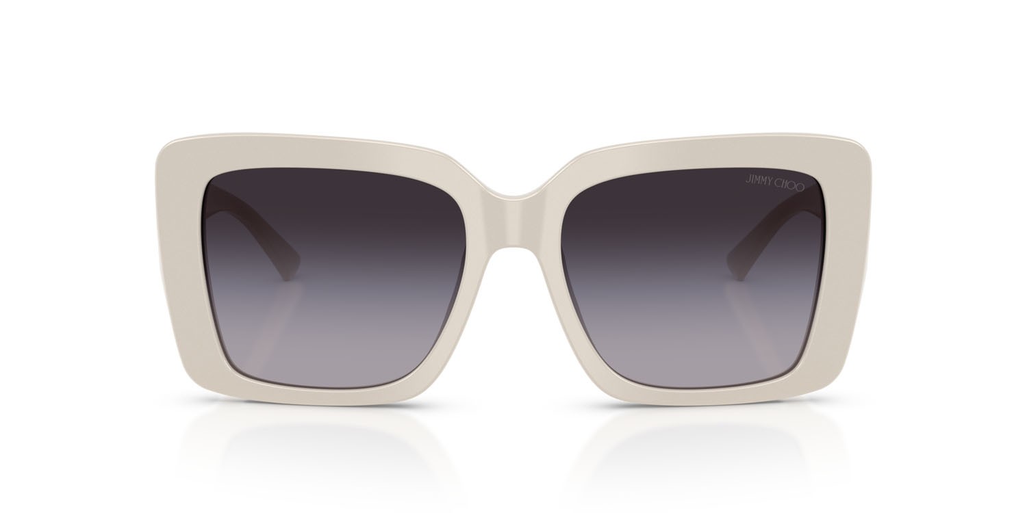 Occhiali da sole Jimmy Choo JC 5042 (50088G) colore bianco latte forma quadrato lenti grigio sfumato