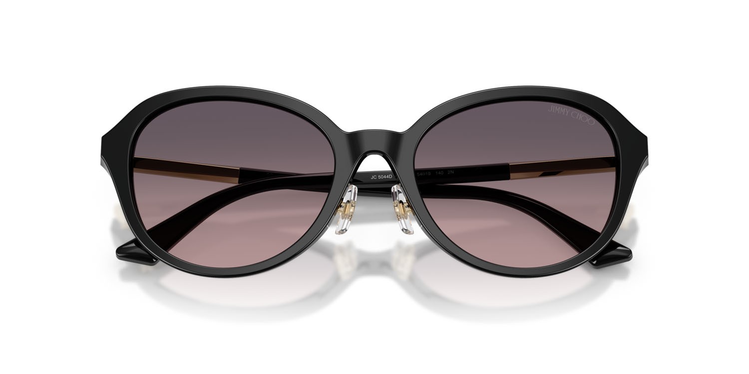 Occhiali da sole Jimmy Choo JC 5044D (500046) colore nero forma pantos lenti rosa sfumato grigio
