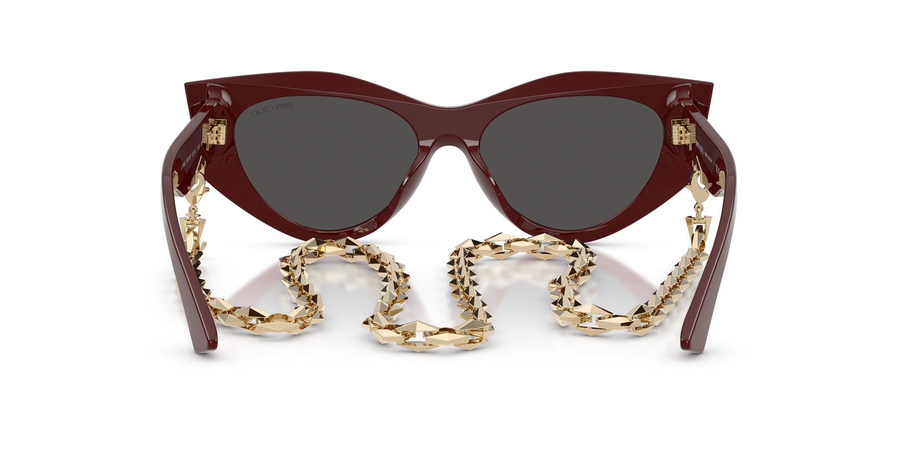 Occhiali da sole Jimmy Choo JC 5045U (505787) colore mirtillo rosso forma cat eye lenti grigio scuro