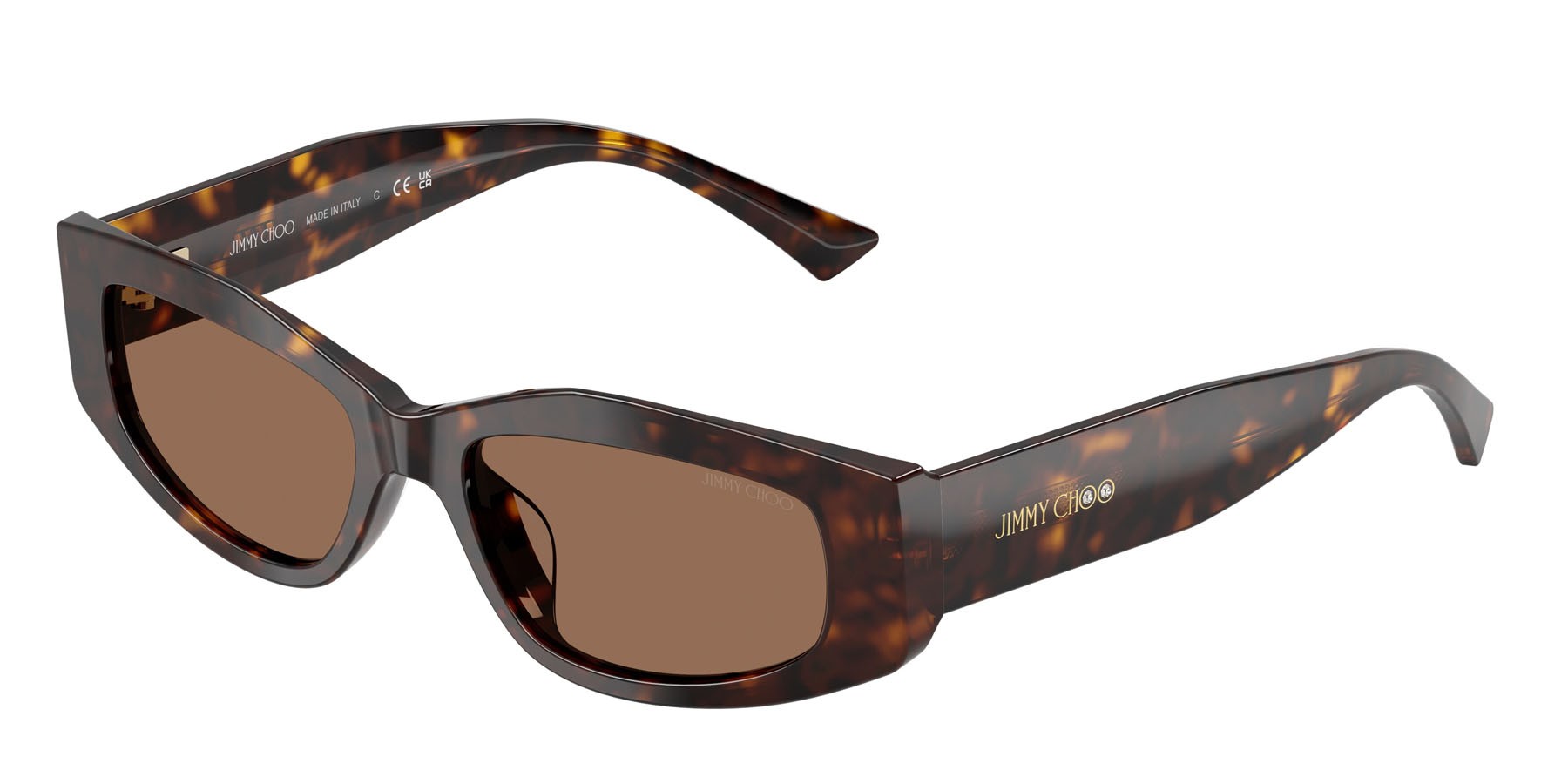 Sunglasses Jimmy Choo JC 5046BU (500273) color havana shape irregular lenses marrone scuro