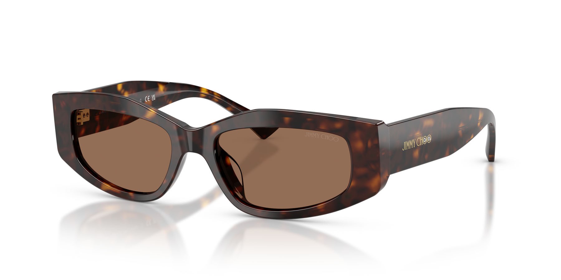 Sunglasses Jimmy Choo JC 5046BU (500273) color havana shape irregular lenses marrone scuro