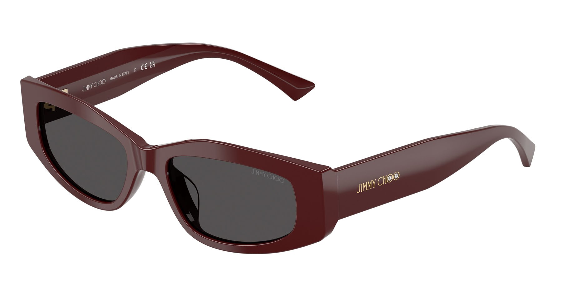 Sunglasses Jimmy Choo JC 5046BU (505787) color mirtillo rosso shape irregular lenses grigio scuro