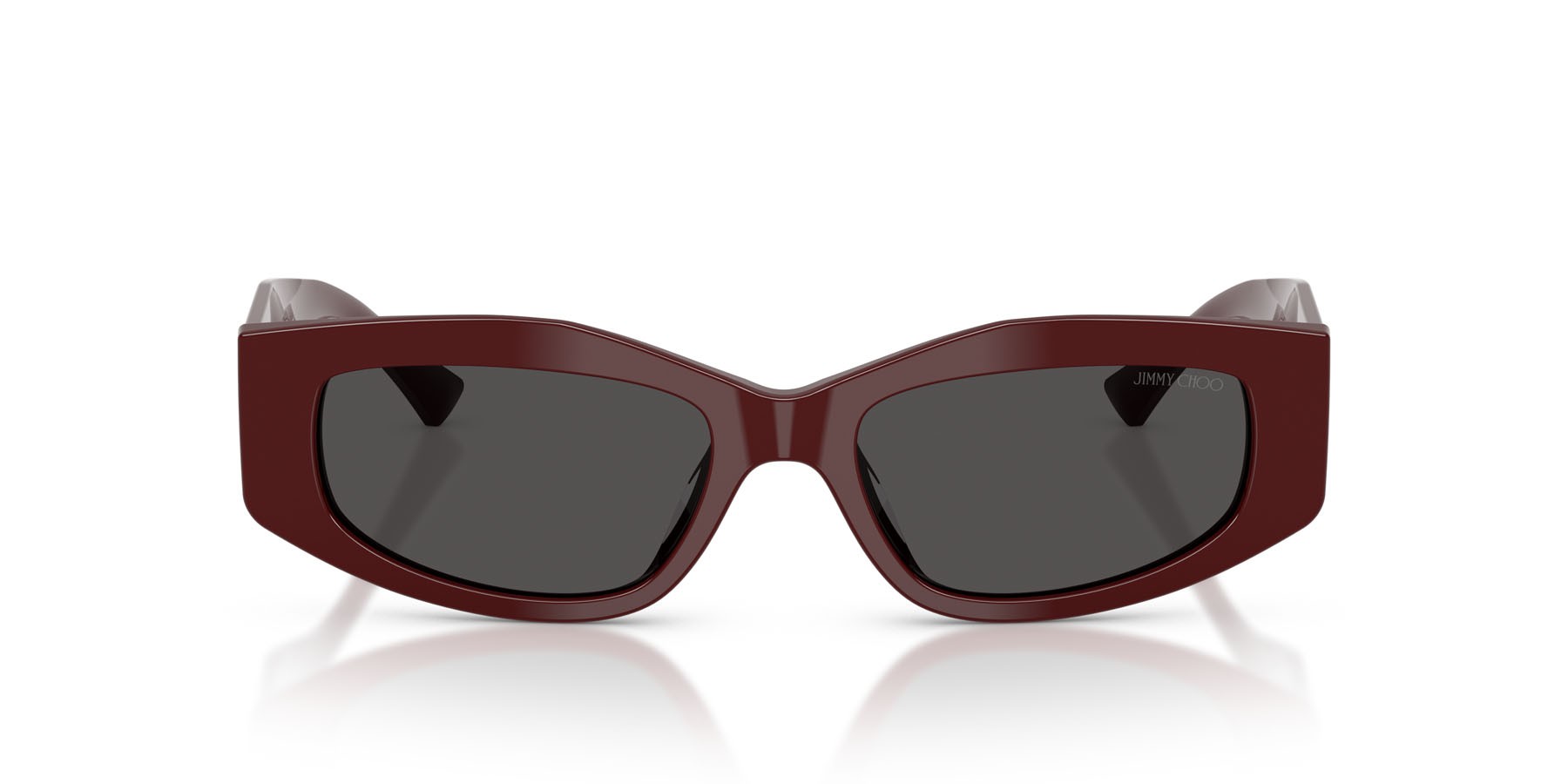 Sunglasses Jimmy Choo JC 5046BU (505787) color mirtillo rosso shape irregular lenses grigio scuro