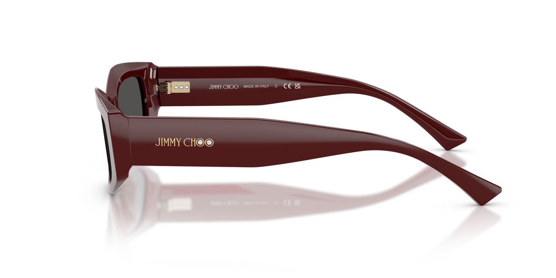 Sunglasses Jimmy Choo JC 5046BU (505787) color mirtillo rosso shape irregular lenses grigio scuro