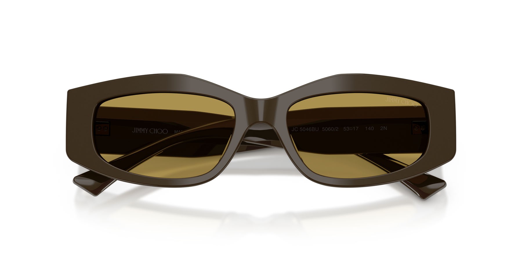 Occhiali da sole Jimmy Choo JC 5046BU (5060/2) colore verde cappero forma irregolare lenti verde