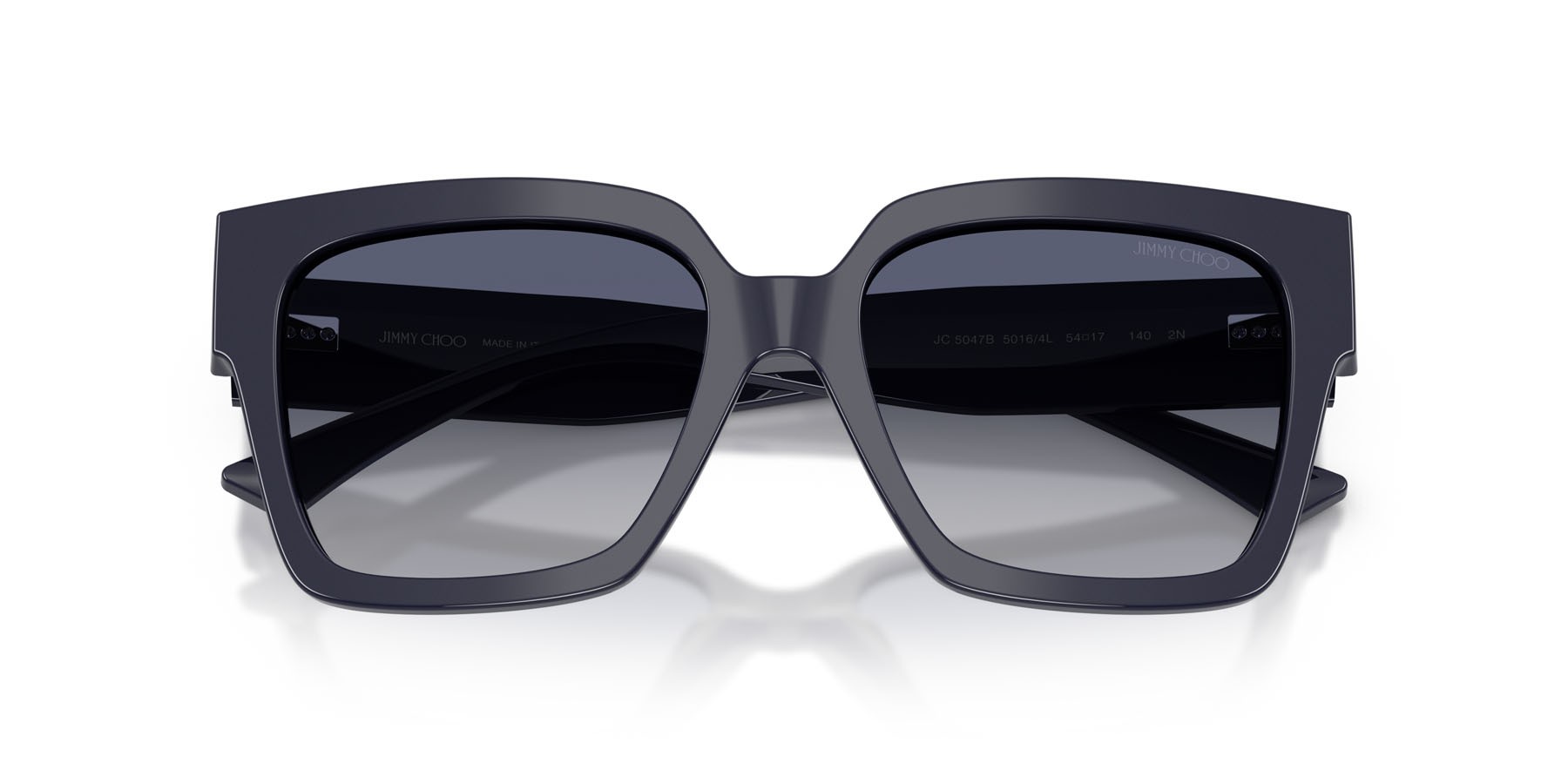 Occhiali da sole Jimmy Choo JC 5047B (50164L) colore blu navy forma quadrato lenti grigio chiaro sfumato blu scuro