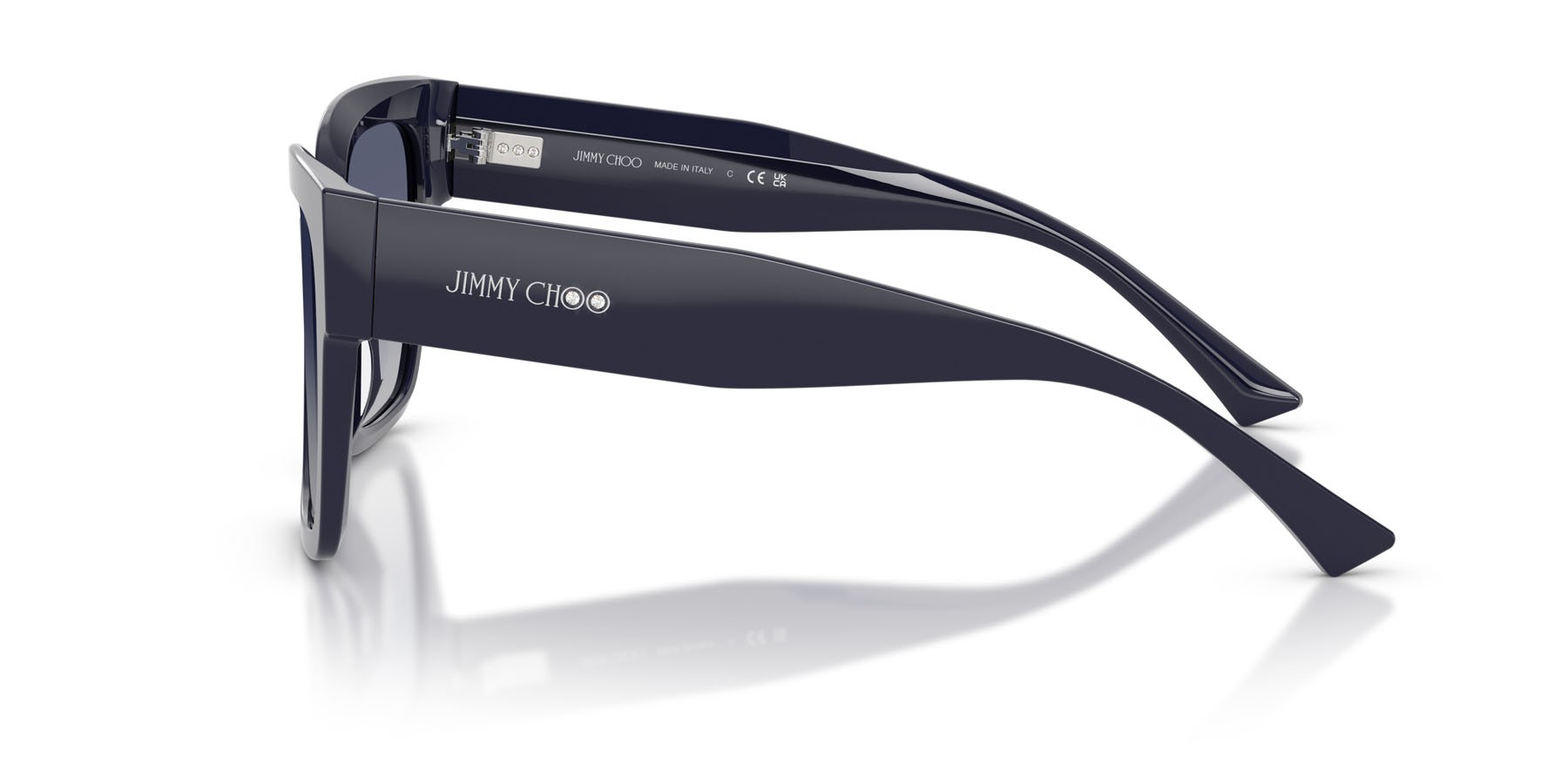 Occhiali da sole Jimmy Choo JC 5047B (50164L) colore blu navy forma quadrato lenti grigio chiaro sfumato blu scuro