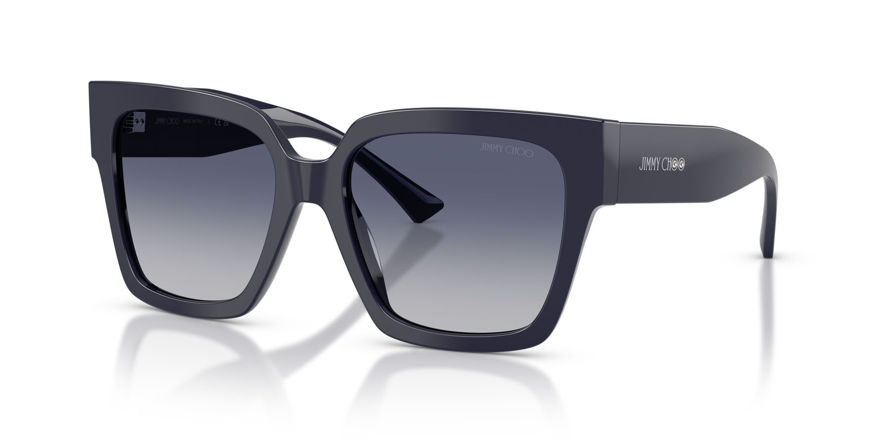 Occhiali da sole Jimmy Choo JC 5047B (50164L) colore blu navy forma quadrato lenti grigio chiaro sfumato blu scuro