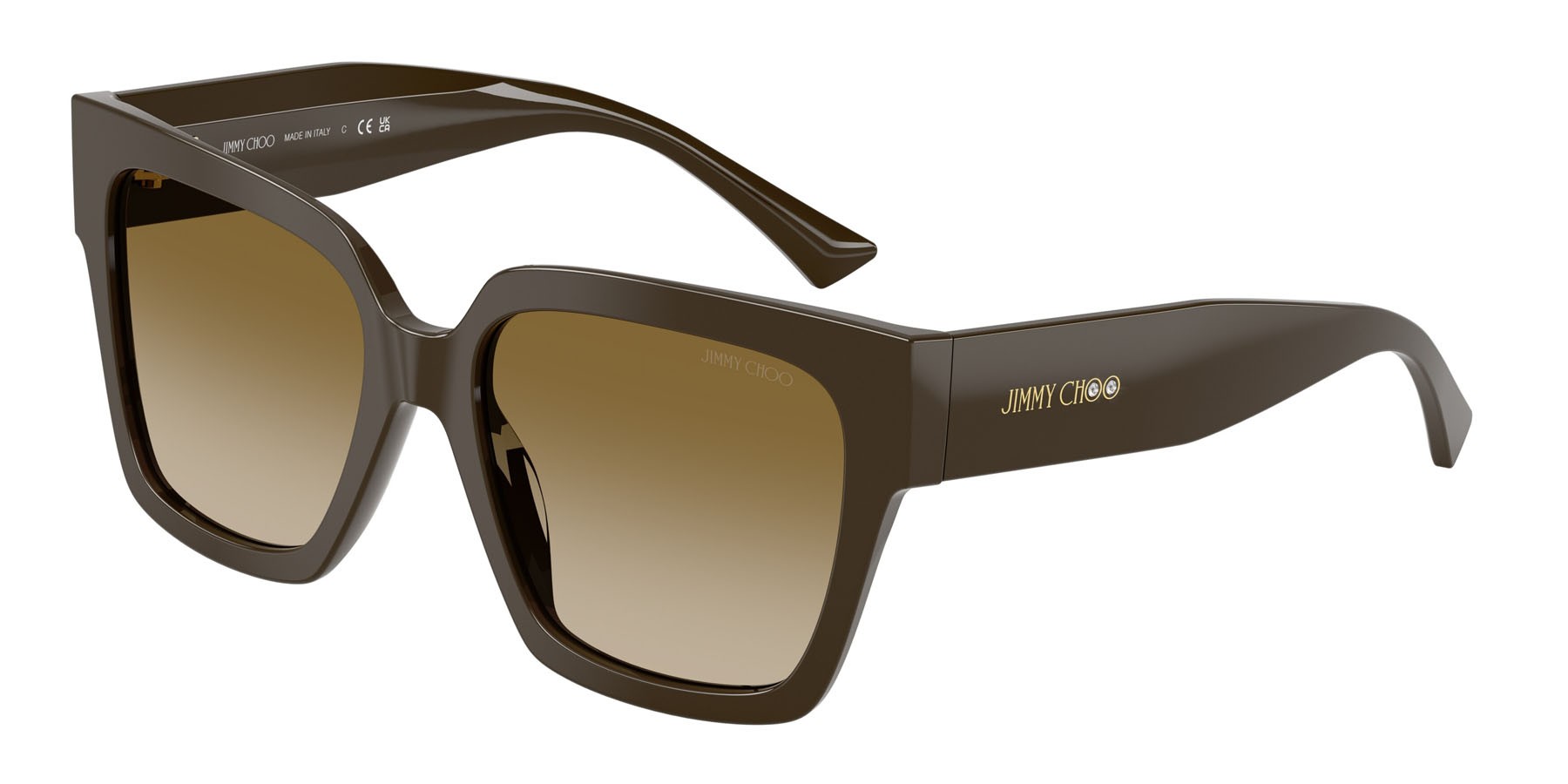 Occhiali da sole Jimmy Choo JC 5047B (506013) colore verde cappero forma quadrato lenti marrone sfumato