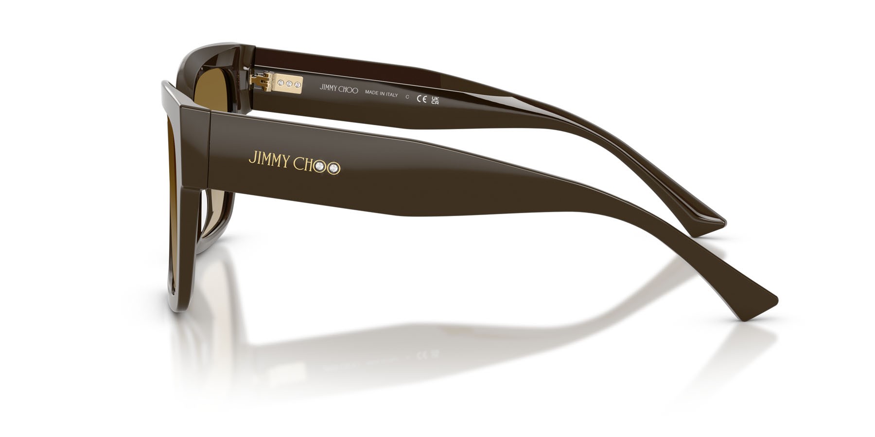 Occhiali da sole Jimmy Choo JC 5047B (506013) colore verde cappero forma quadrato lenti marrone sfumato