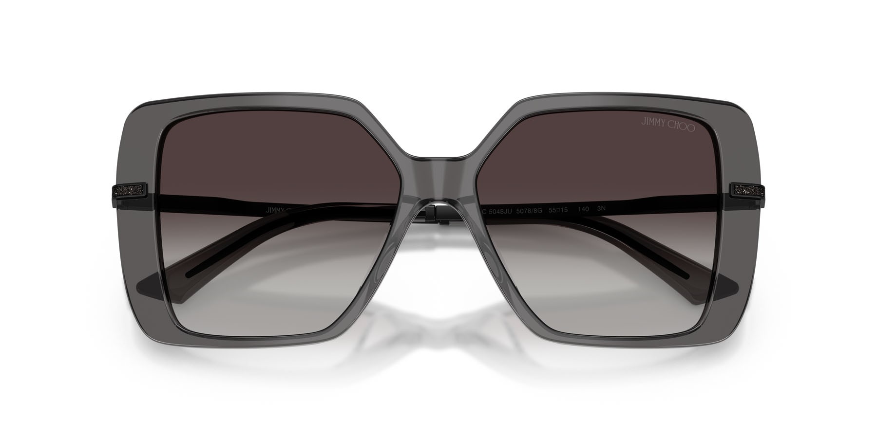 Occhiali da sole Jimmy Choo JC 5048JU (50788G) colore nero trasparente forma quadrato lenti grigio sfumato