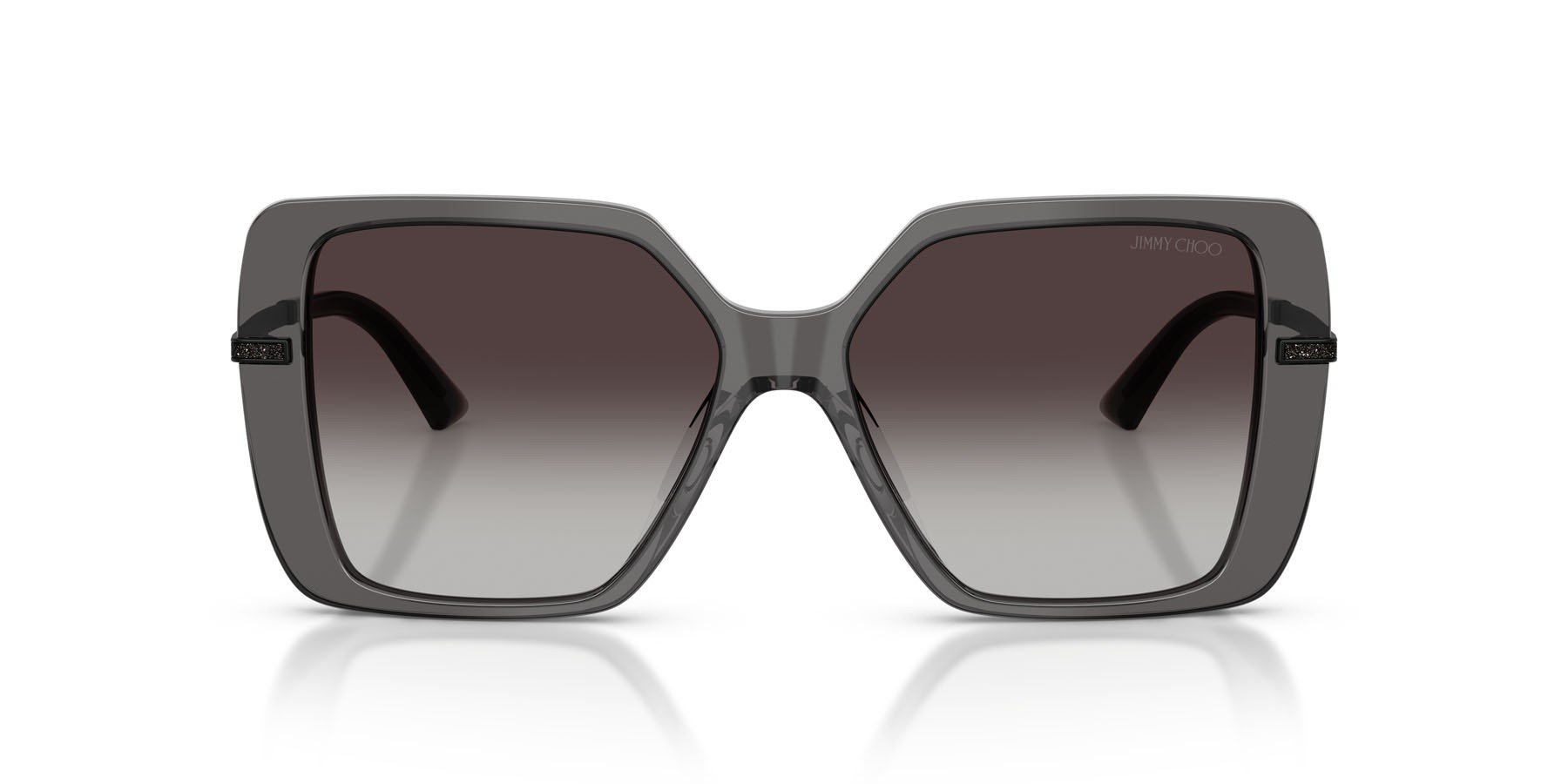 Occhiali da sole Jimmy Choo JC 5048JU (50788G) colore nero trasparente forma quadrato lenti grigio sfumato