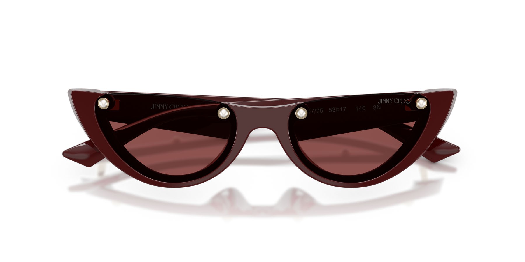 Occhiali da sole Jimmy Choo JC 5049HU (505775) colore mirtillo rosso forma ovale lenti violetto scuro