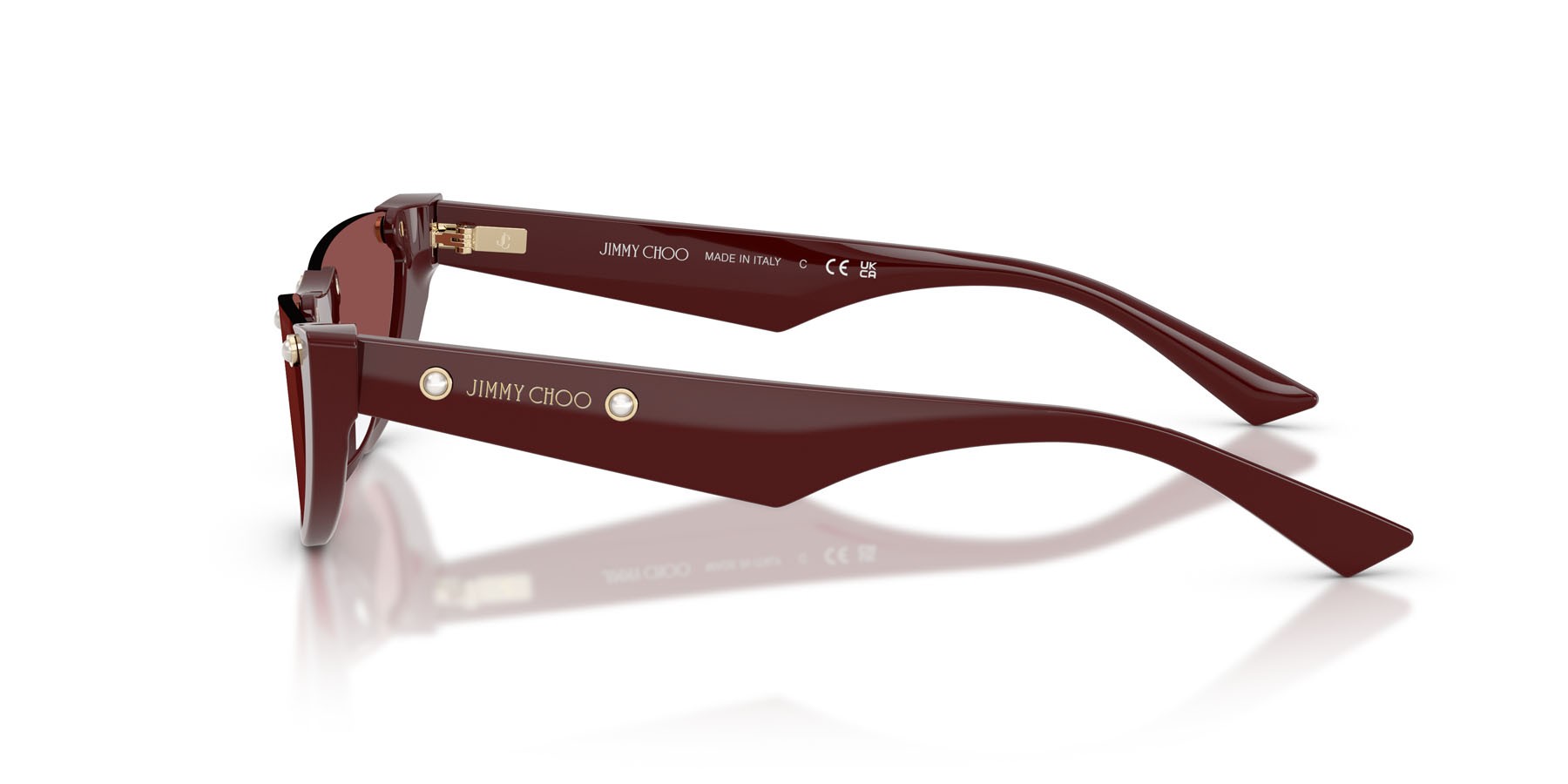 Occhiali da sole Jimmy Choo JC 5049HU (505775) colore mirtillo rosso forma ovale lenti violetto scuro