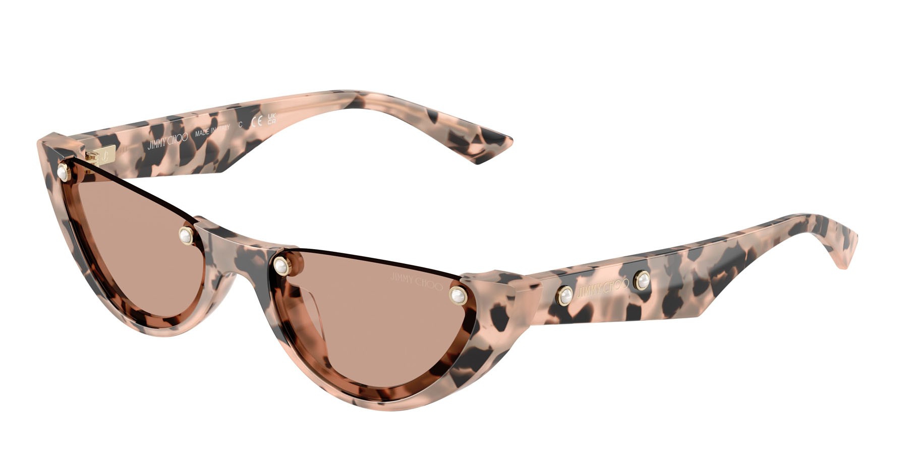 Occhiali da sole Jimmy Choo JC 5049HU (508073) colore havana rosa forma ovale lenti marrone