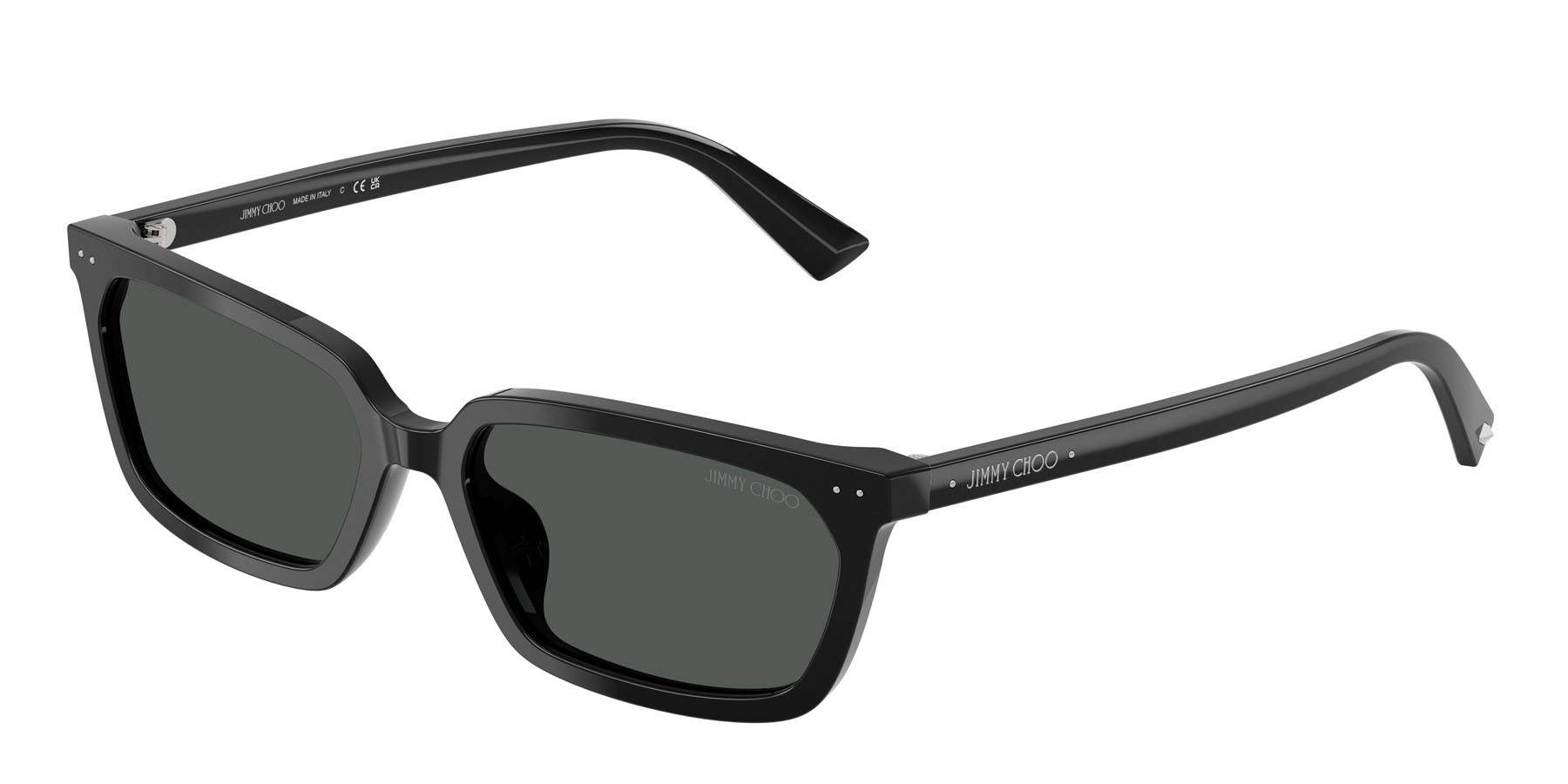 Occhiali da sole Jimmy Choo JC 5050U (500087) colore nero forma rettangolare lenti grigio scuro