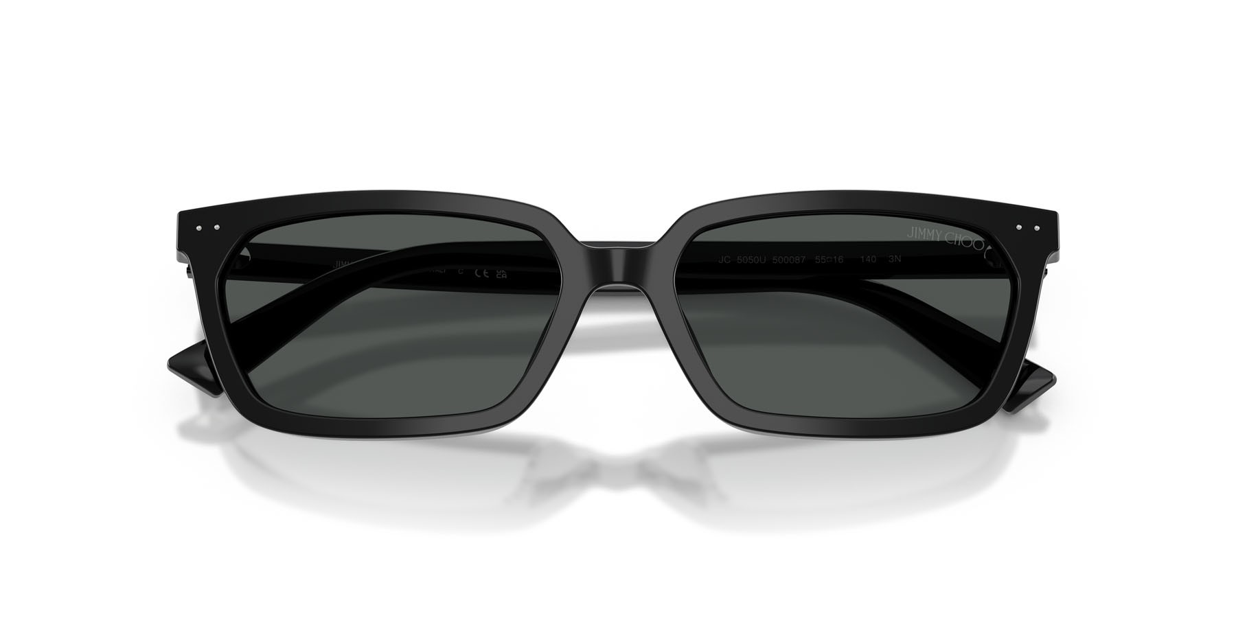 Occhiali da sole Jimmy Choo JC 5050U (500087) colore nero forma rettangolare lenti grigio scuro