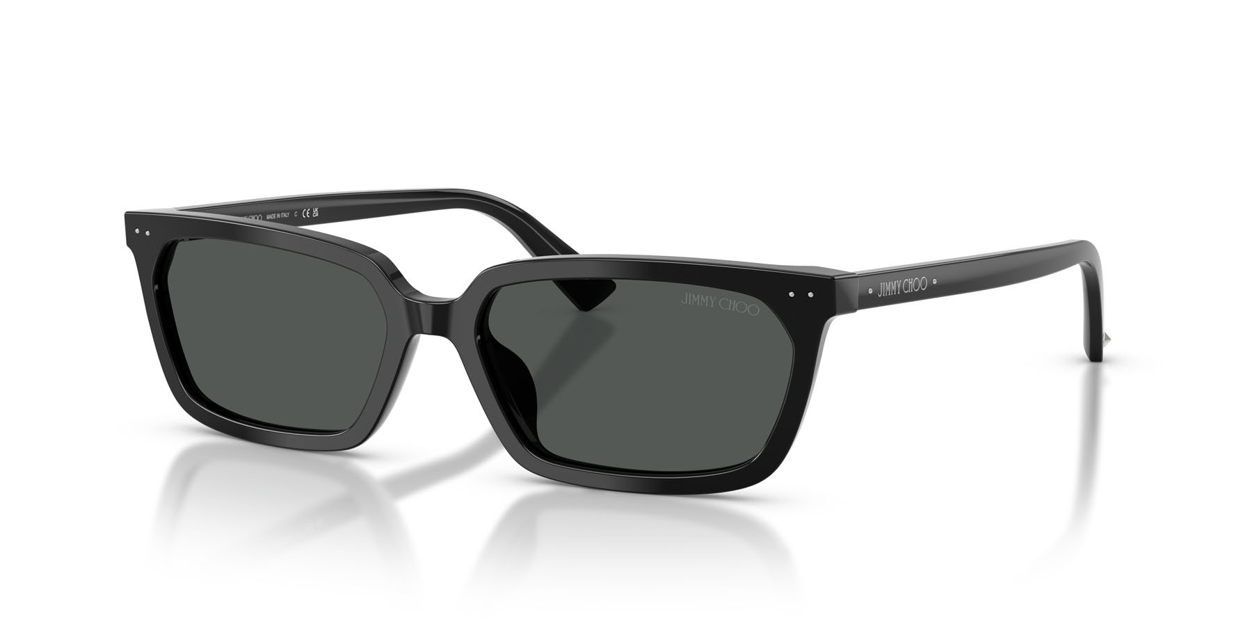 Occhiali da sole Jimmy Choo JC 5050U (500087) colore nero forma rettangolare lenti grigio scuro