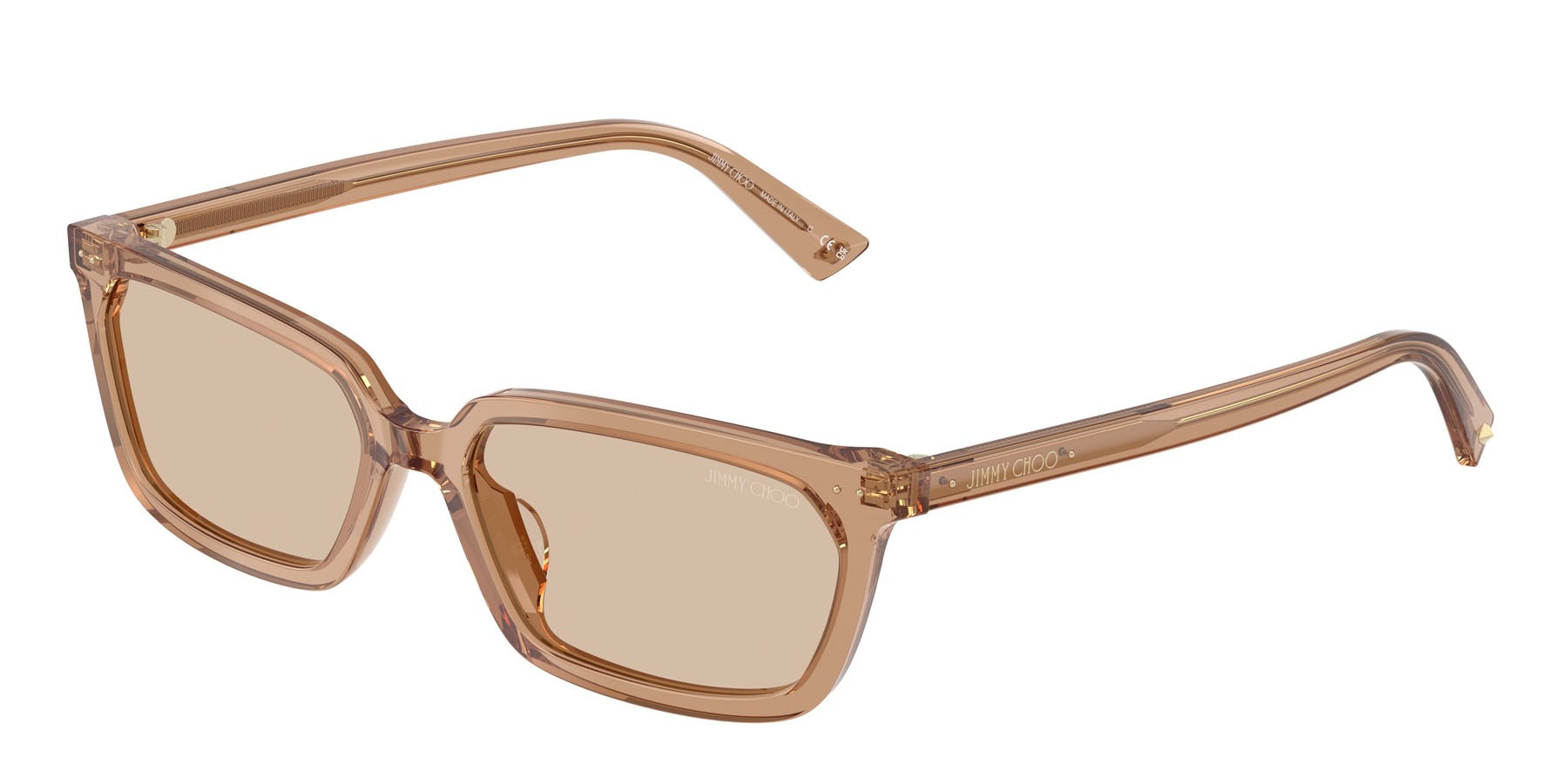 Occhiali da sole Jimmy Choo JC 5050U (507693) colore tan trasparente forma rettangolare lenti marrone chiaro