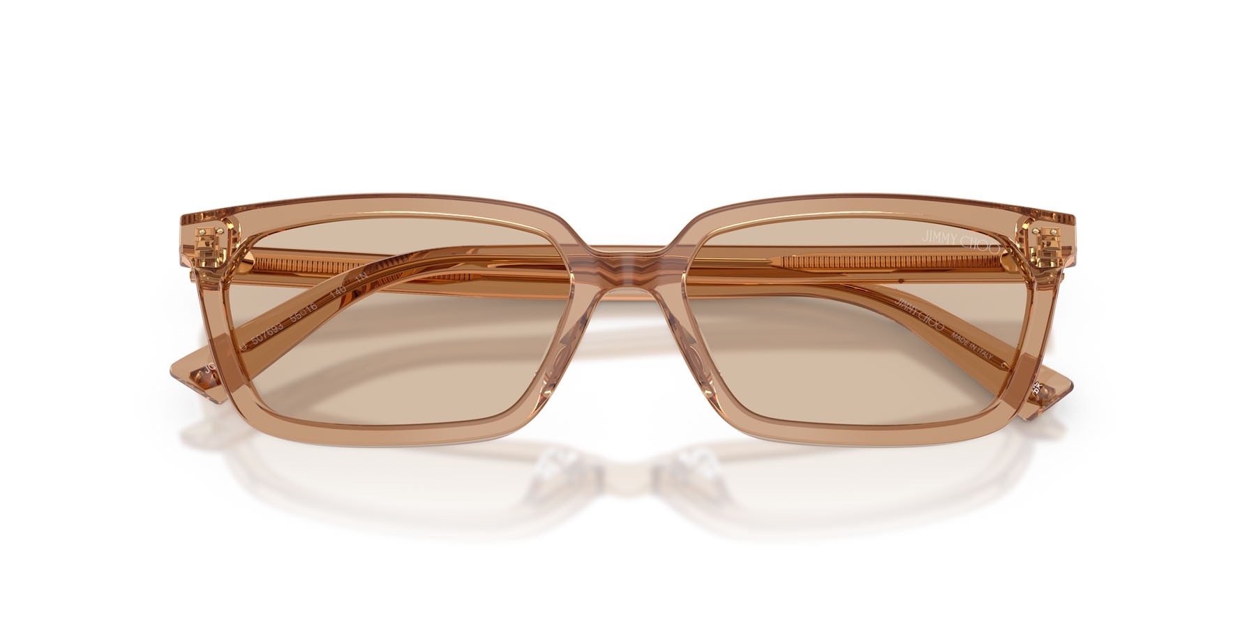Occhiali da sole Jimmy Choo JC 5050U (507693) colore tan trasparente forma rettangolare lenti marrone chiaro