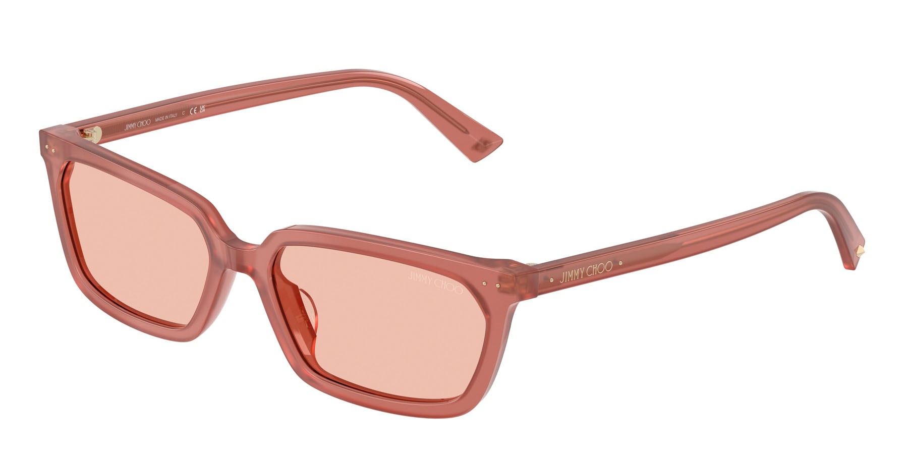 Occhiali da sole Jimmy Choo JC 5050U (508484) colore rosa opalino forma rettangolare lenti rosa scuro