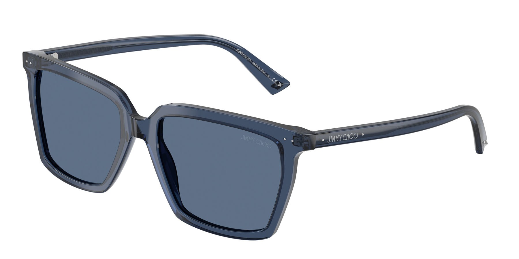 Occhiali da sole Jimmy Choo JC 5051 (503580) colore blu navy trasparente forma quadrato lenti blu
