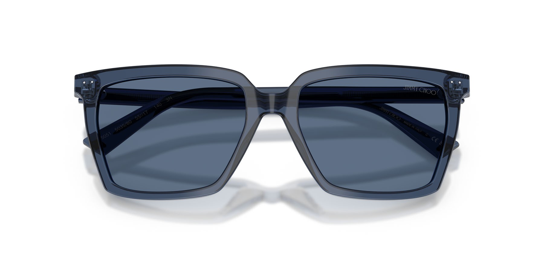 Occhiali da sole Jimmy Choo JC 5051 (503580) colore blu navy trasparente forma quadrato lenti blu