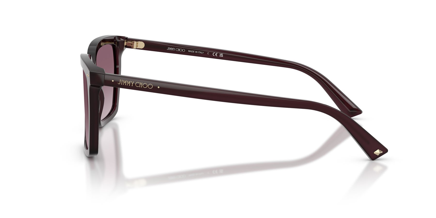 Occhiali da sole Jimmy Choo JC 5051 (50866X) colore prugna opalino forma quadrato lenti violetto sfumato argento a specchio