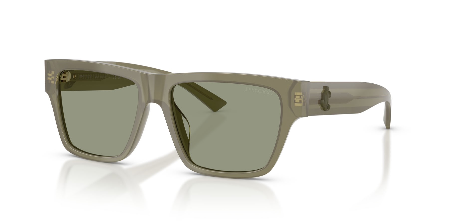 Occhiali da sole Jimmy Choo JC 5052U (5082/2) colore verde opalino forma rettangolare lenti verde