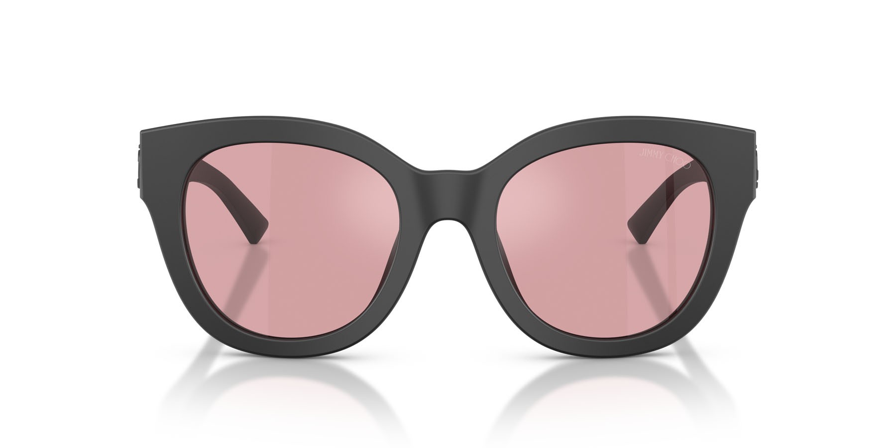 Sunglasses Jimmy Choo JC 5053 (50019L) color nero opaco shape round lenses violetto chiaro/flash argento