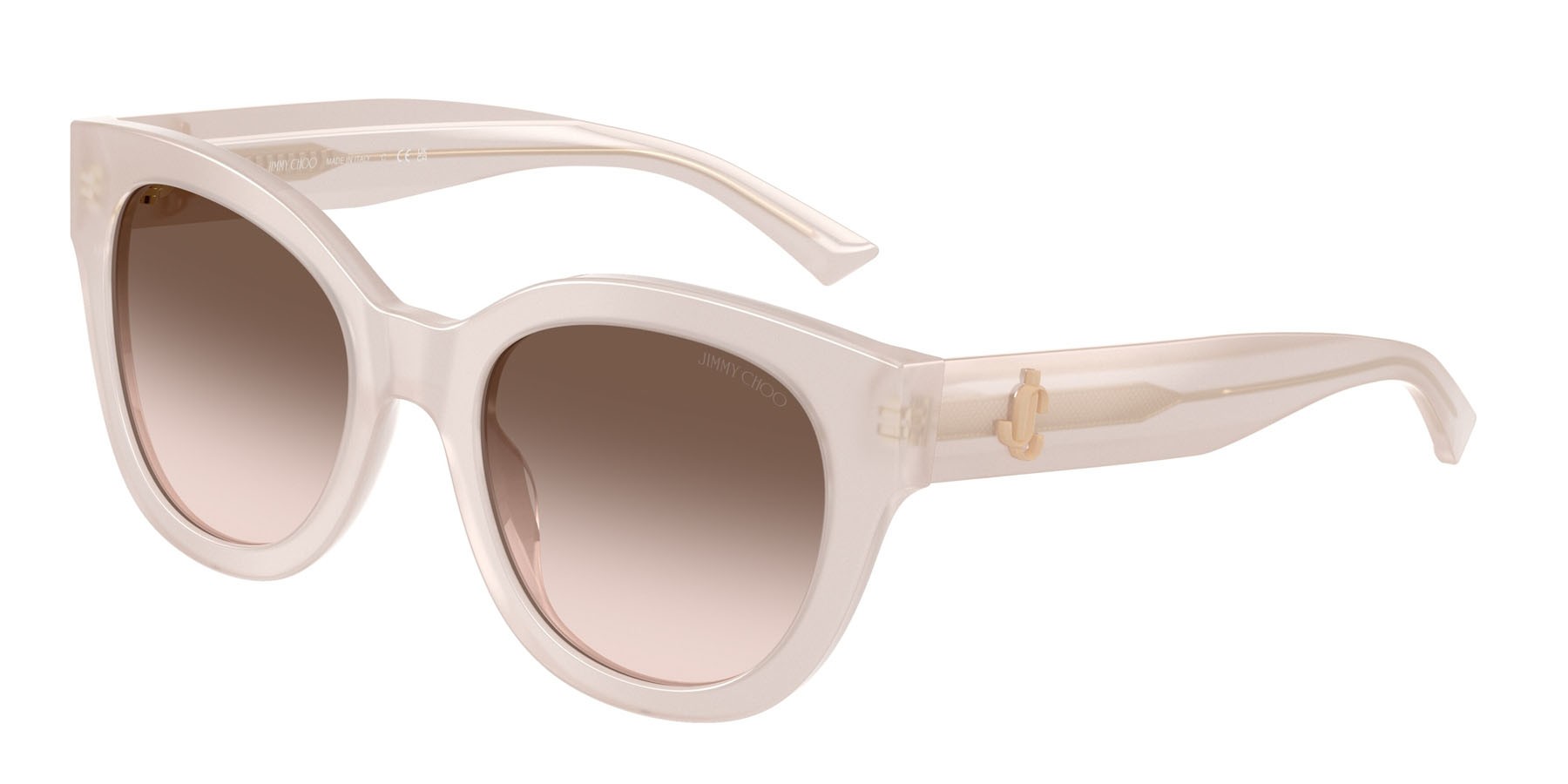 Sunglasses Jimmy Choo JC 5053 (50253B) color grigio talpa opalino shape round lenses rosa sfumato grigio scuro