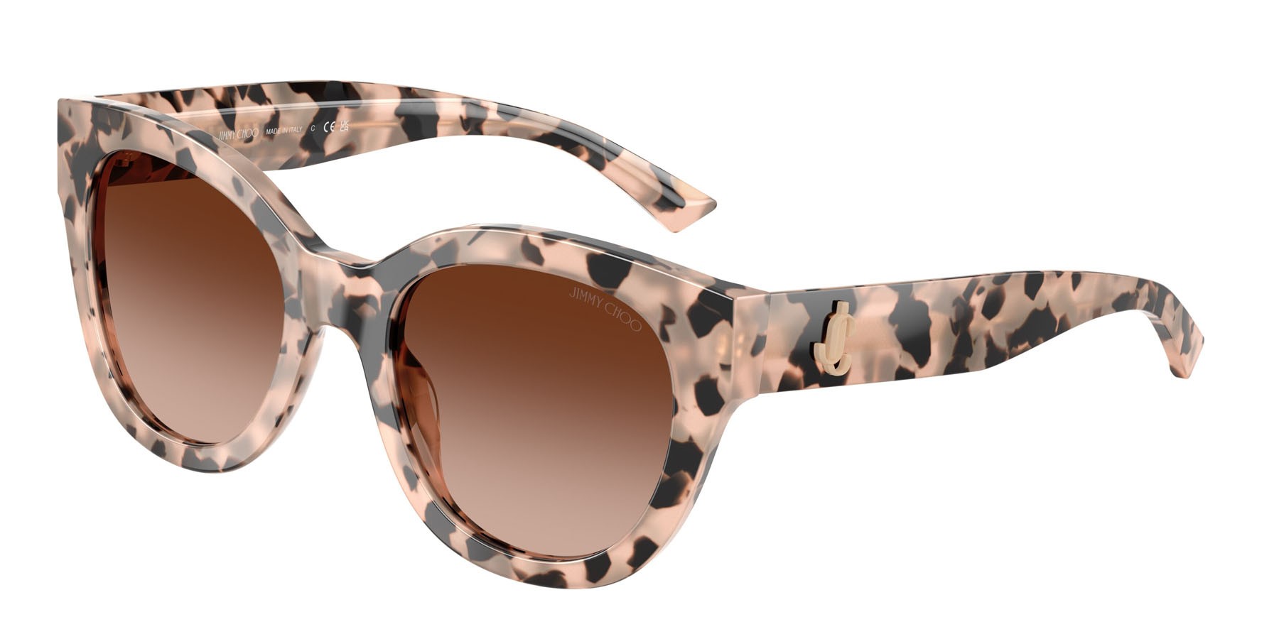 Sunglasses Jimmy Choo JC 5053 (508013) color havana rosa shape round lenses marrone sfumato