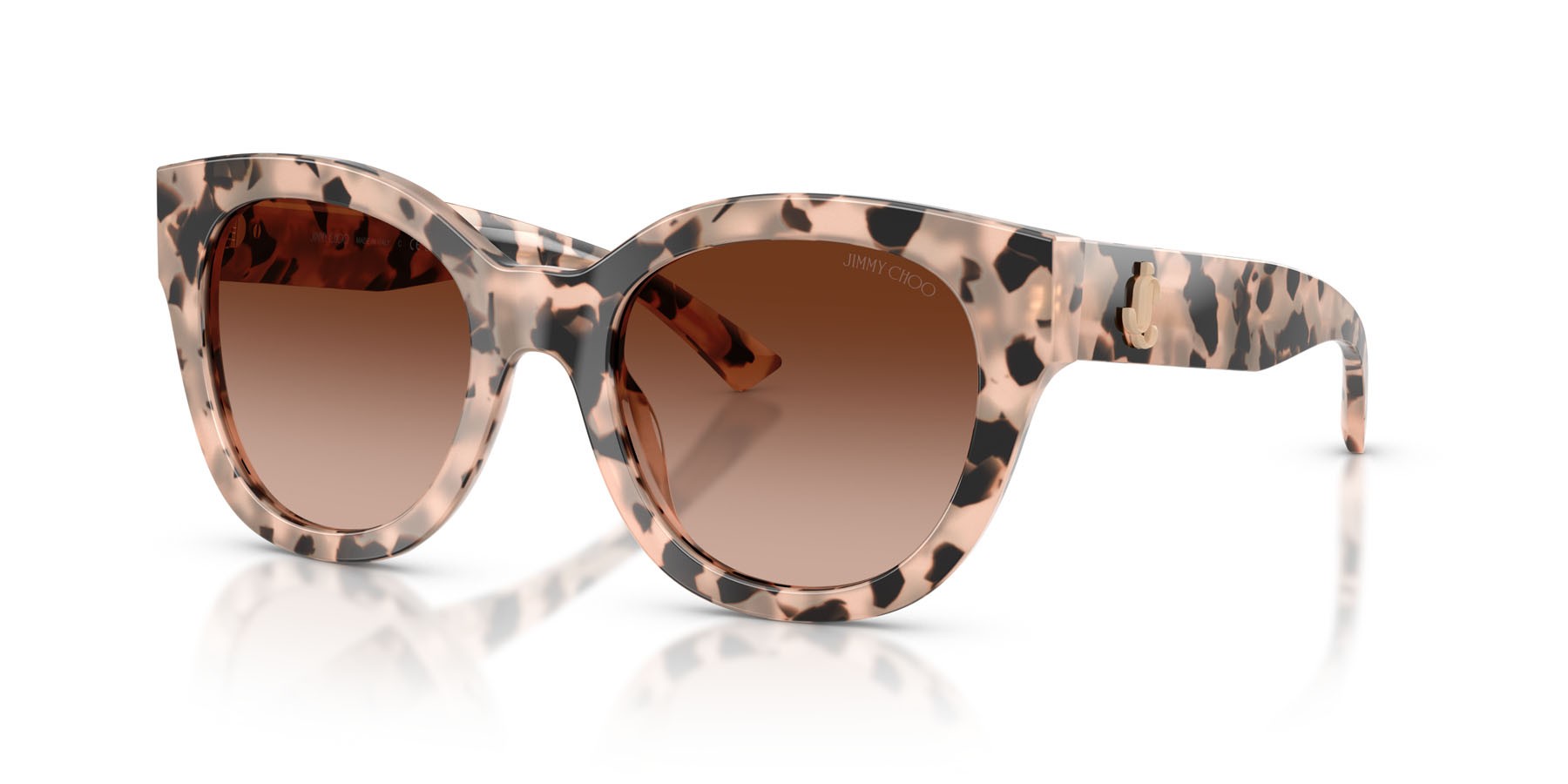 Sunglasses Jimmy Choo JC 5053 (508013) color havana rosa shape round lenses marrone sfumato