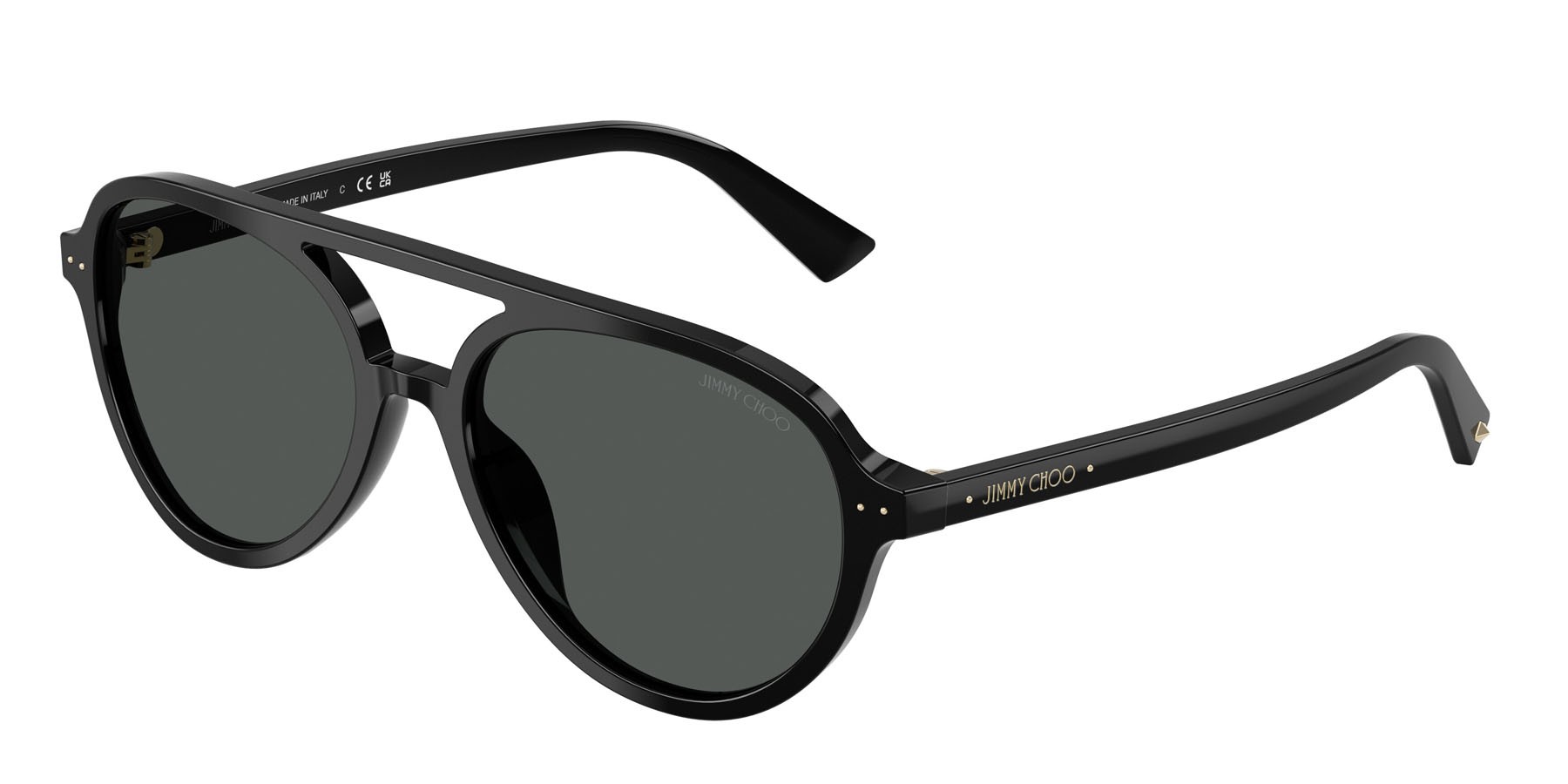 Occhiali da sole Jimmy Choo JC 5055U (500087) colore nero forma aviator lenti grigio scuro