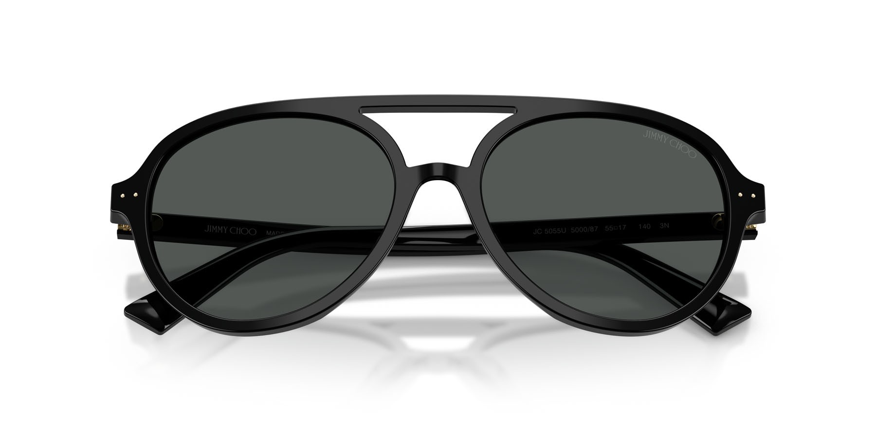 Occhiali da sole Jimmy Choo JC 5055U (500087) colore nero forma aviator lenti grigio scuro