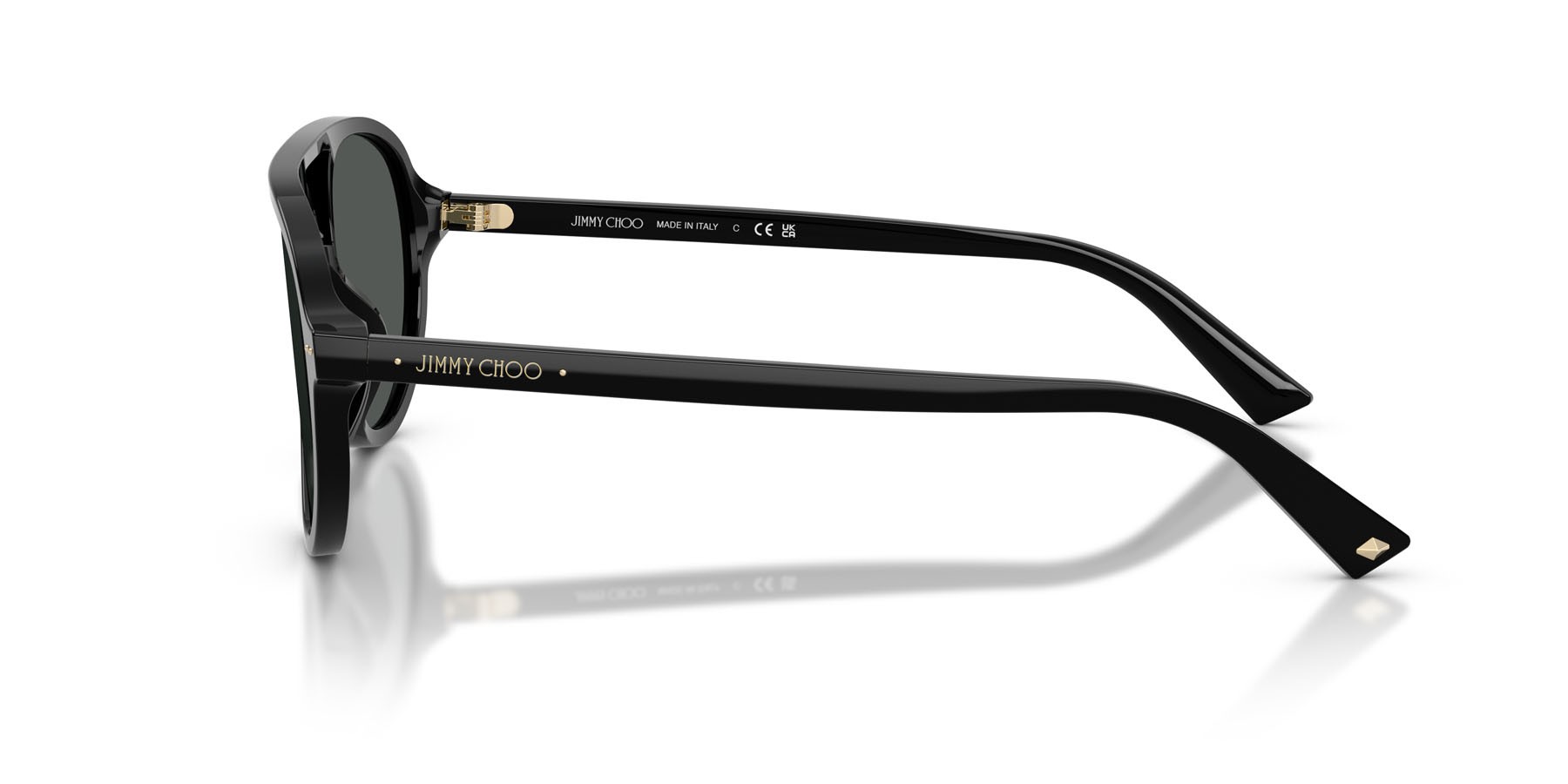 Occhiali da sole Jimmy Choo JC 5055U (500087) colore nero forma aviator lenti grigio scuro
