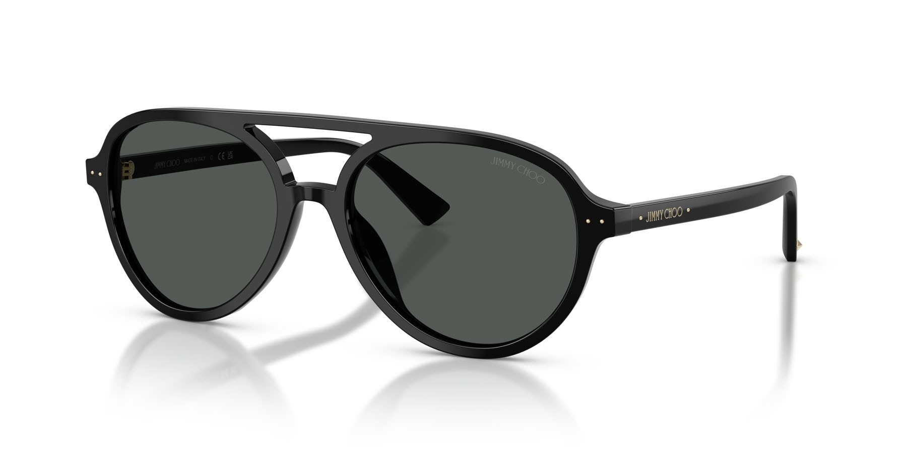 Occhiali da sole Jimmy Choo JC 5055U (500087) colore nero forma aviator lenti grigio scuro