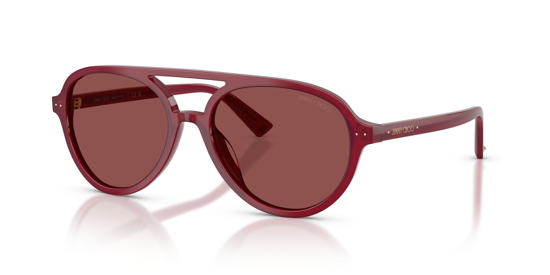 Occhiali da sole Jimmy Choo JC 5055U (508175) colore mirtillo opalino forma aviator lenti violetto scuro
