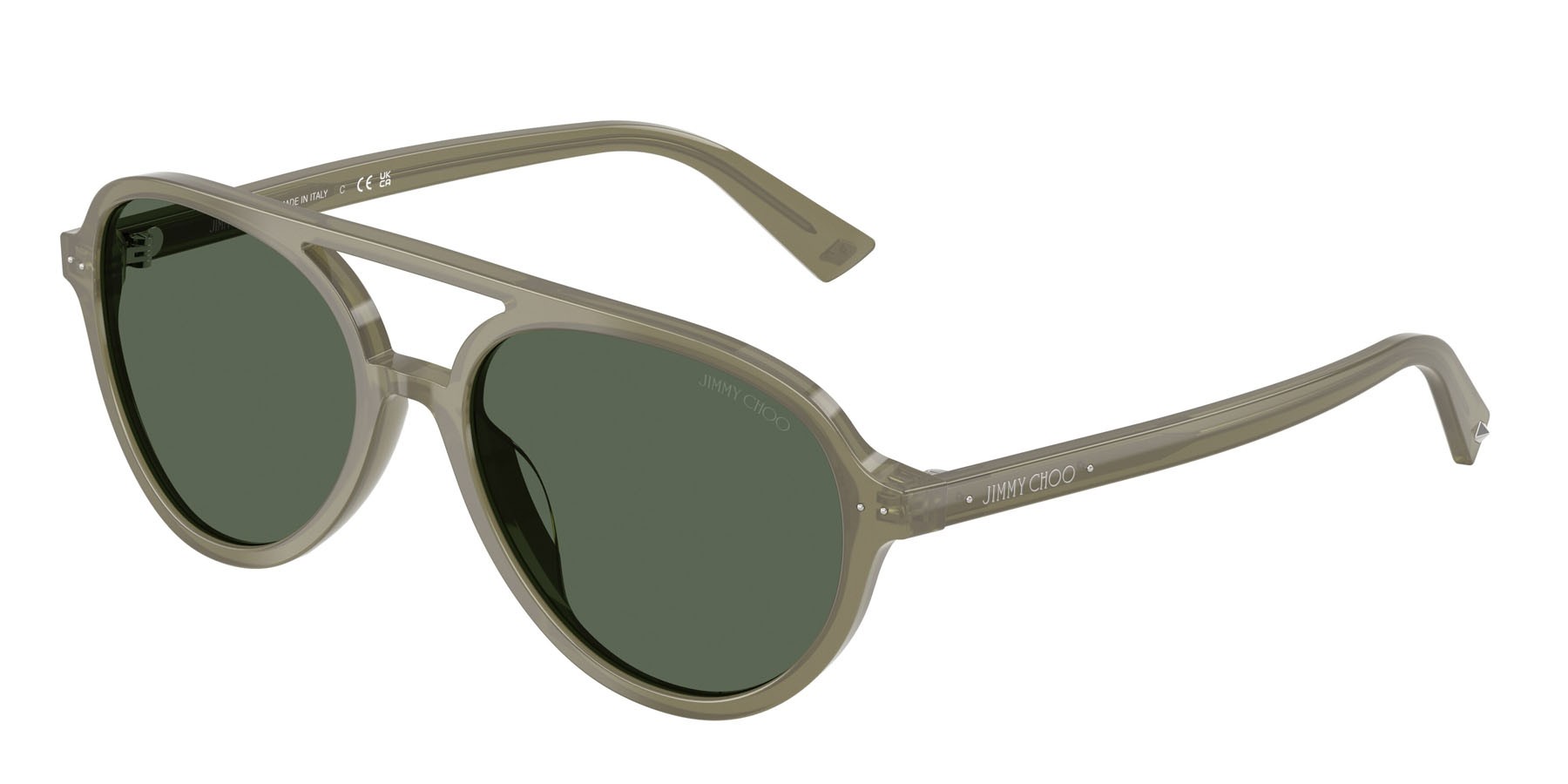 Occhiali da sole Jimmy Choo JC 5055U (508271) colore verde opalino forma aviator lenti verde scuro